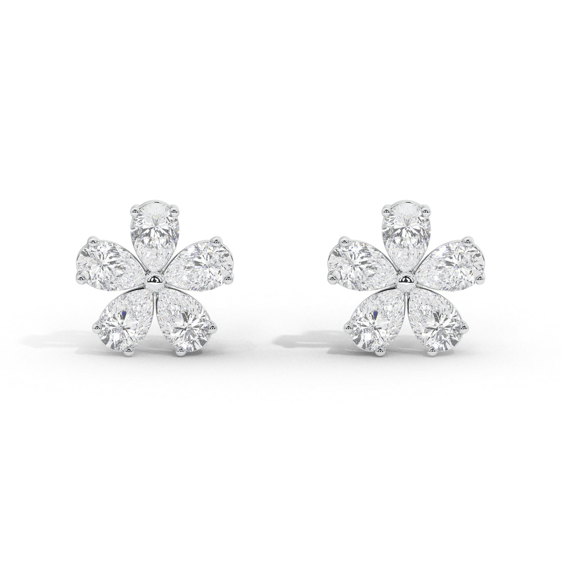 1.3 Carat Marguerite Pear Flower Studs