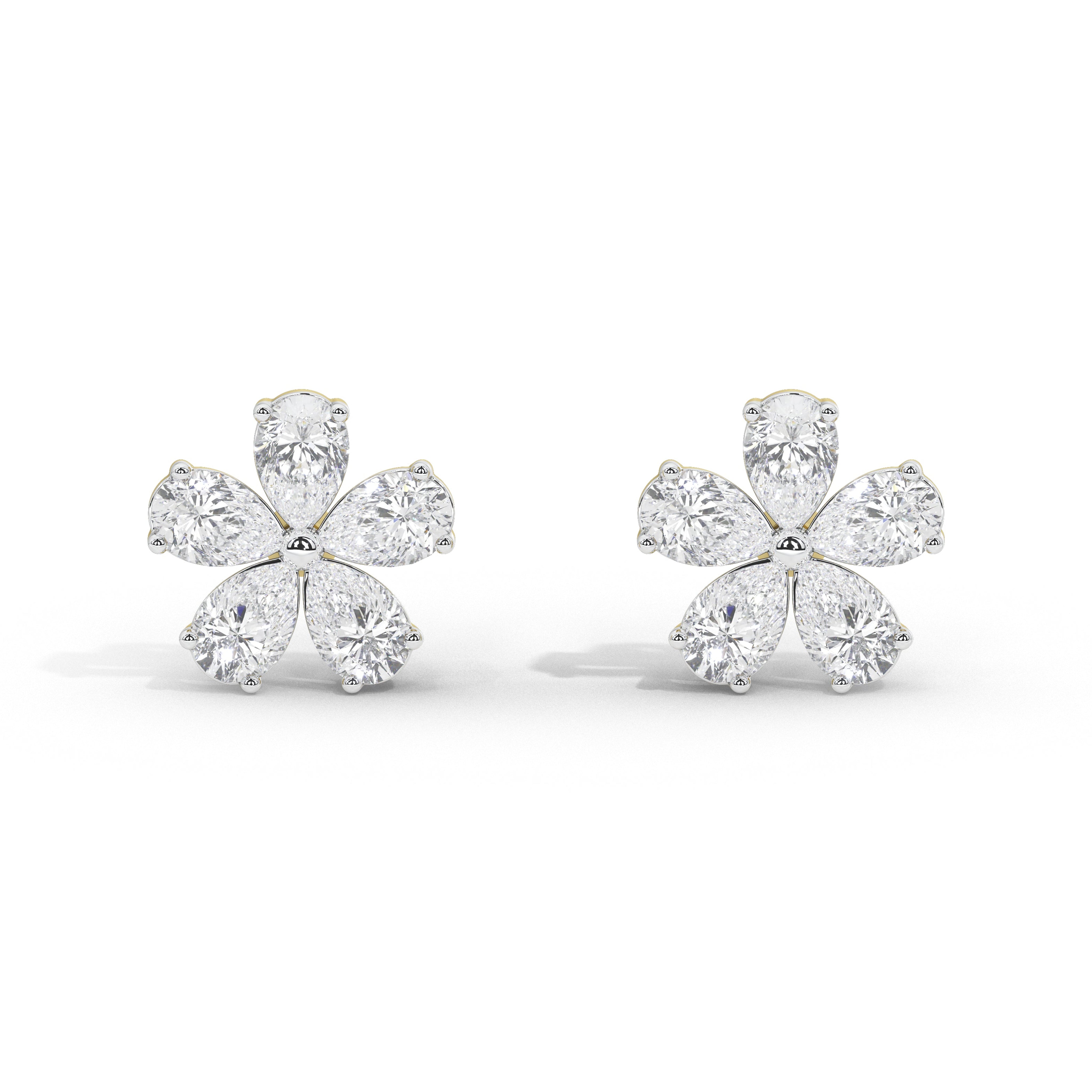 1.3 Carat Marguerite Pear Flower Studs