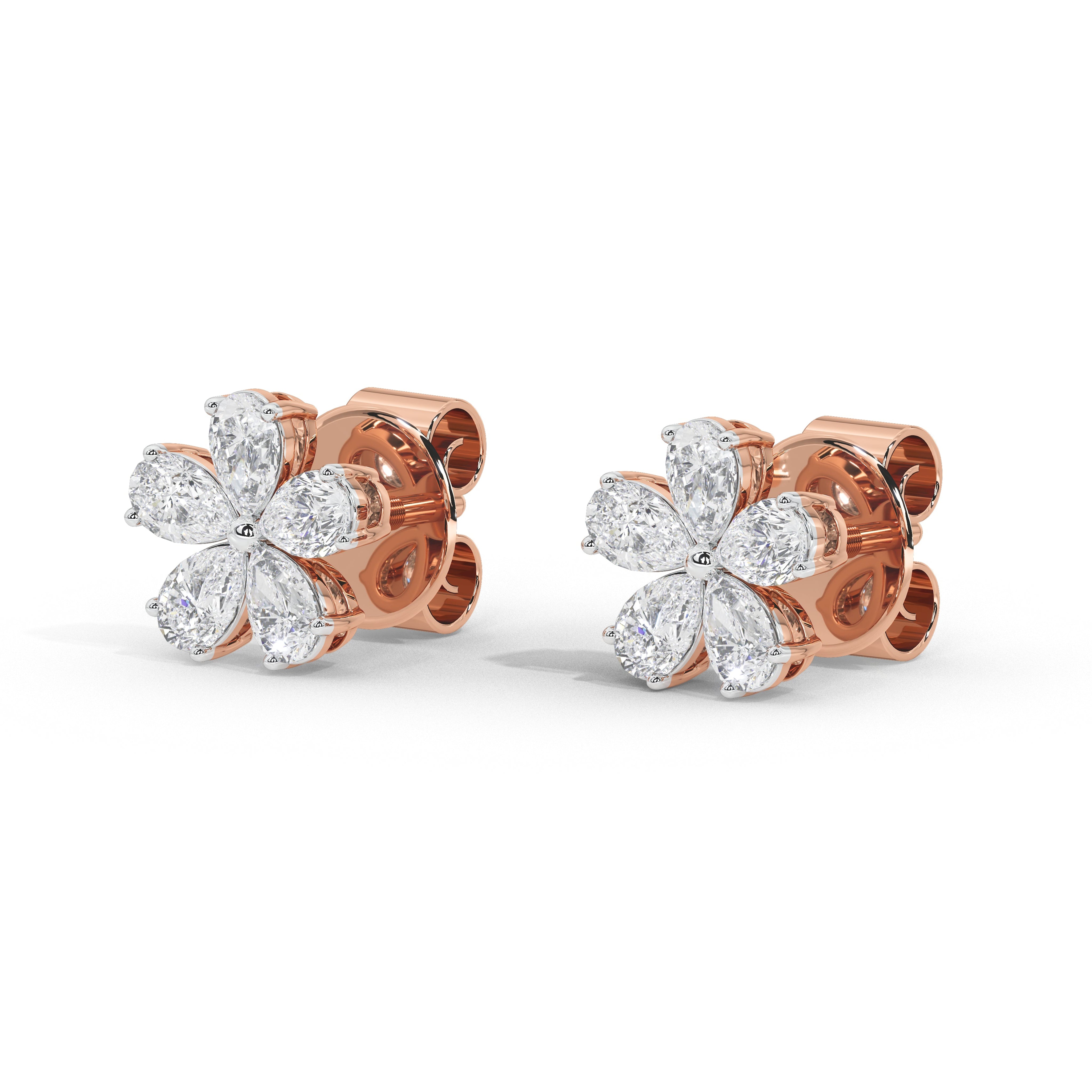 1.3 Carat Marguerite Pear Flower Studs