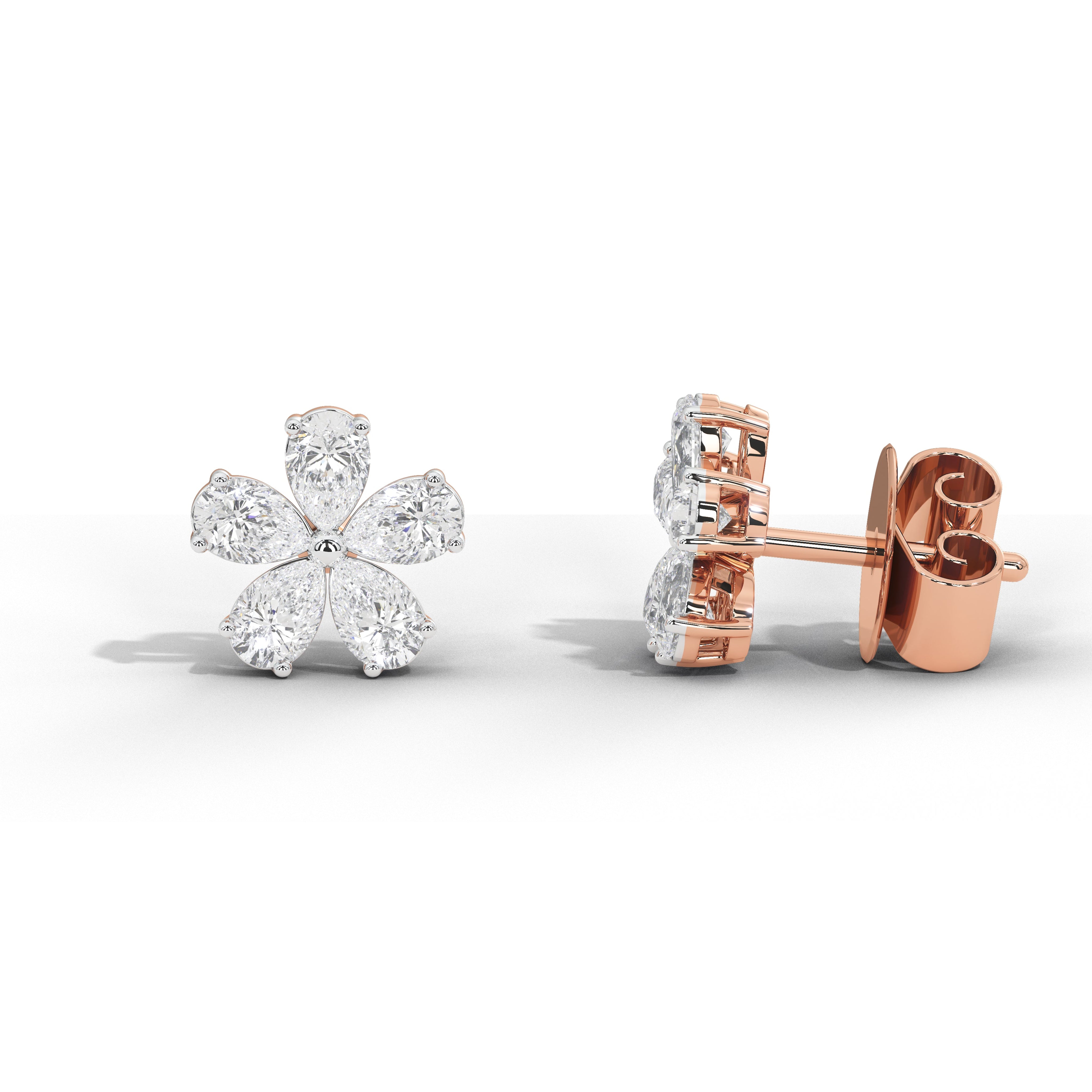 1.3 Carat Marguerite Pear Flower Studs