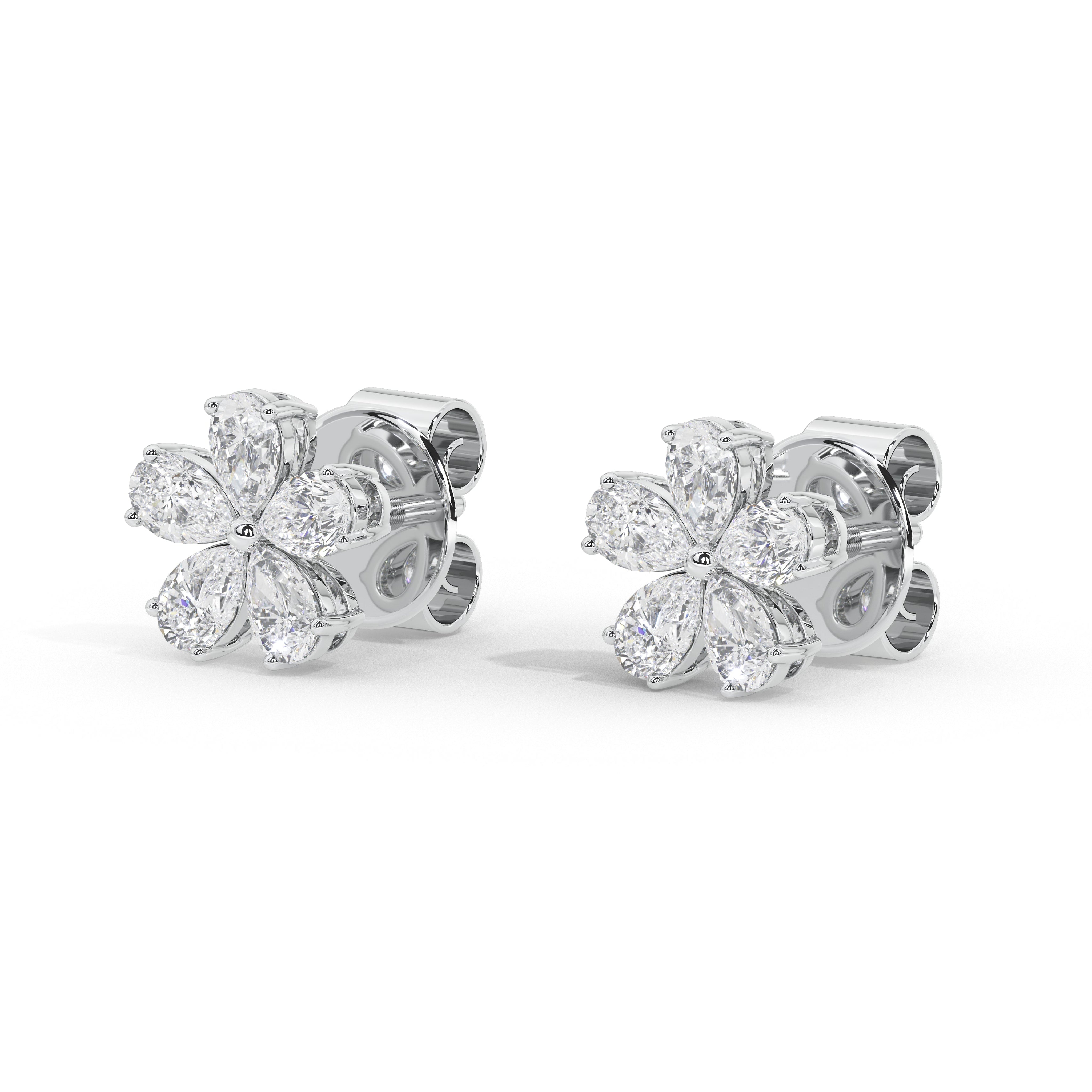 1.3 Carat Marguerite Pear Flower Studs