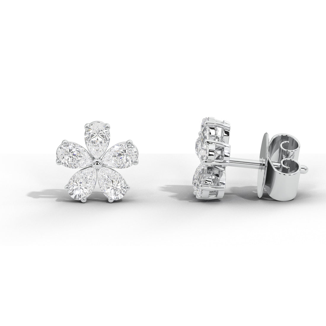 1.3 Carat Marguerite Pear Flower Studs