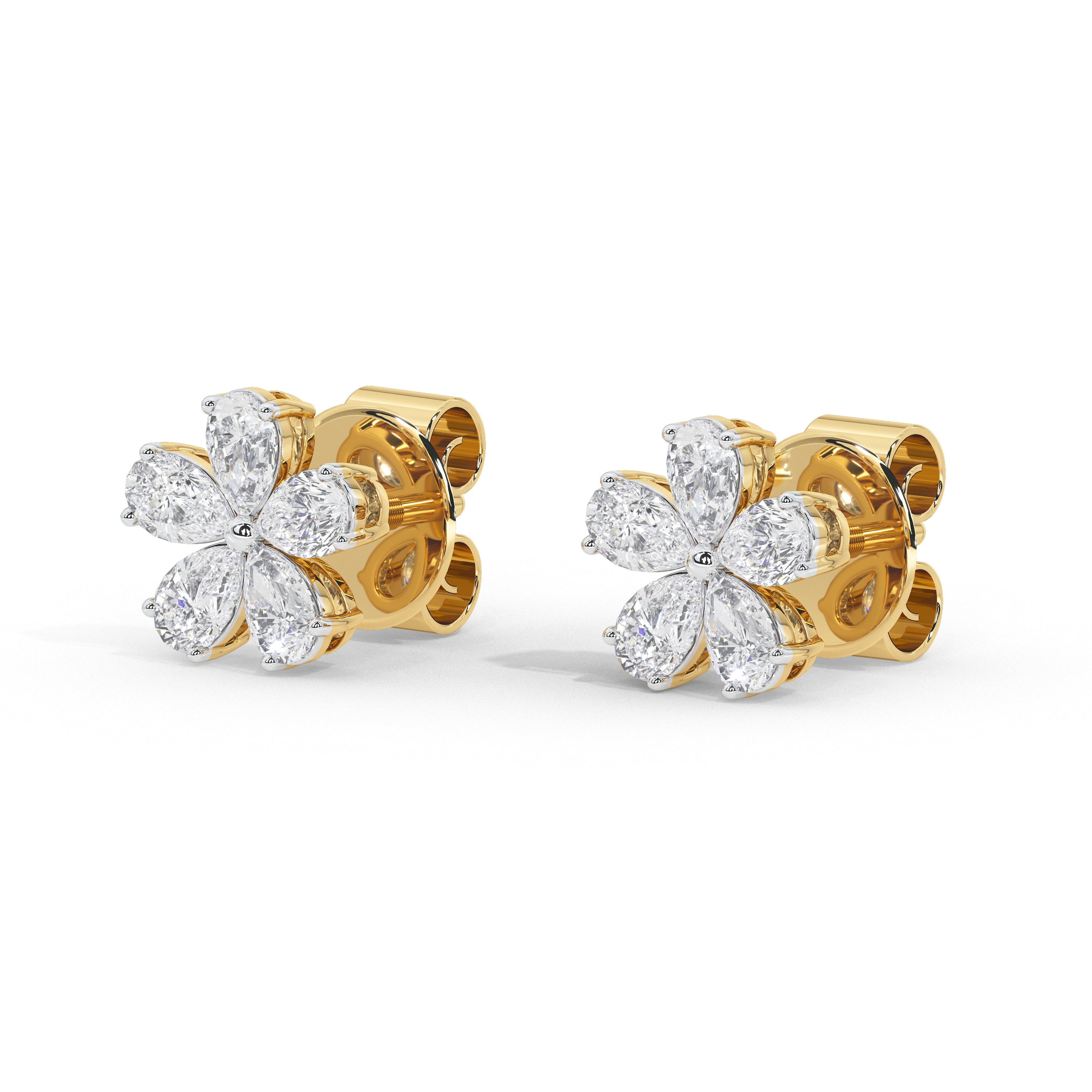1.3 Carat Marguerite Pear Flower Studs