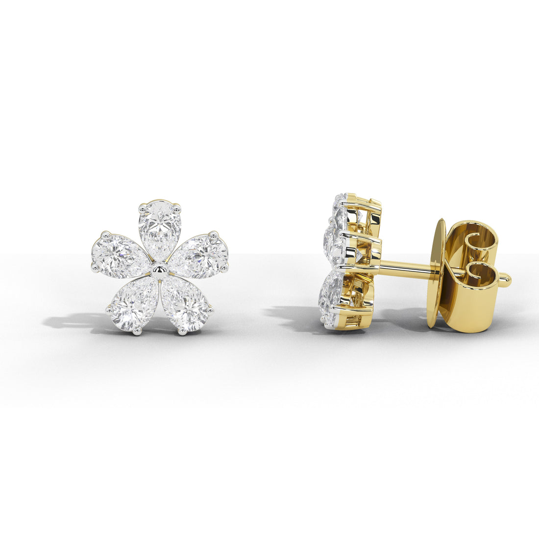 1.3 Carat Marguerite Pear Flower Studs