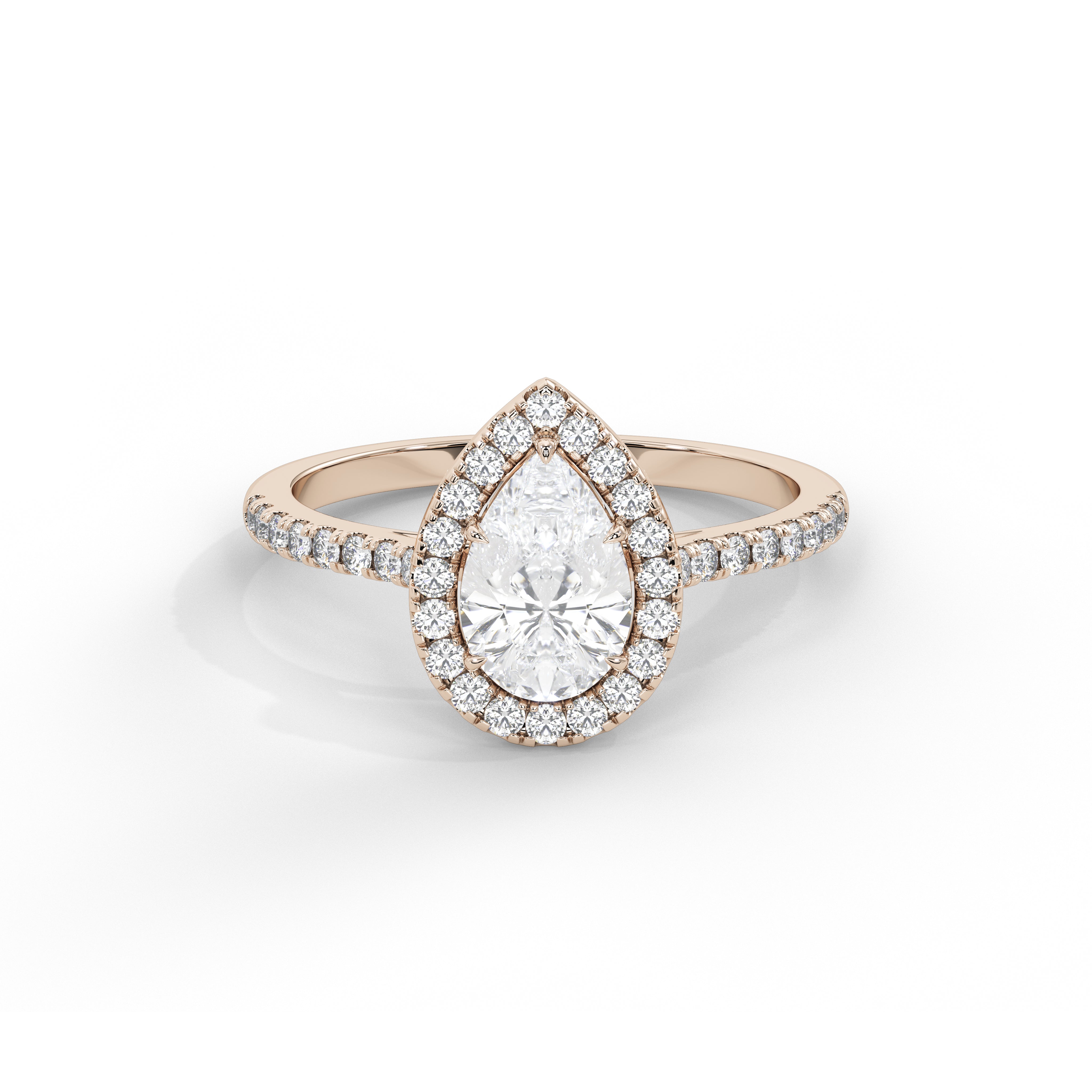 1 Carat Serena Pear Halo Diamond Ring