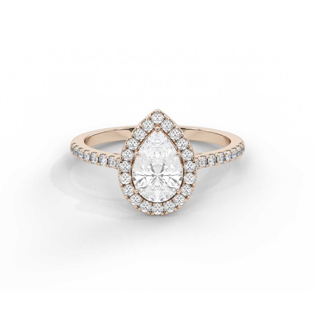 1 Carat Serena Pear Halo Diamond Ring