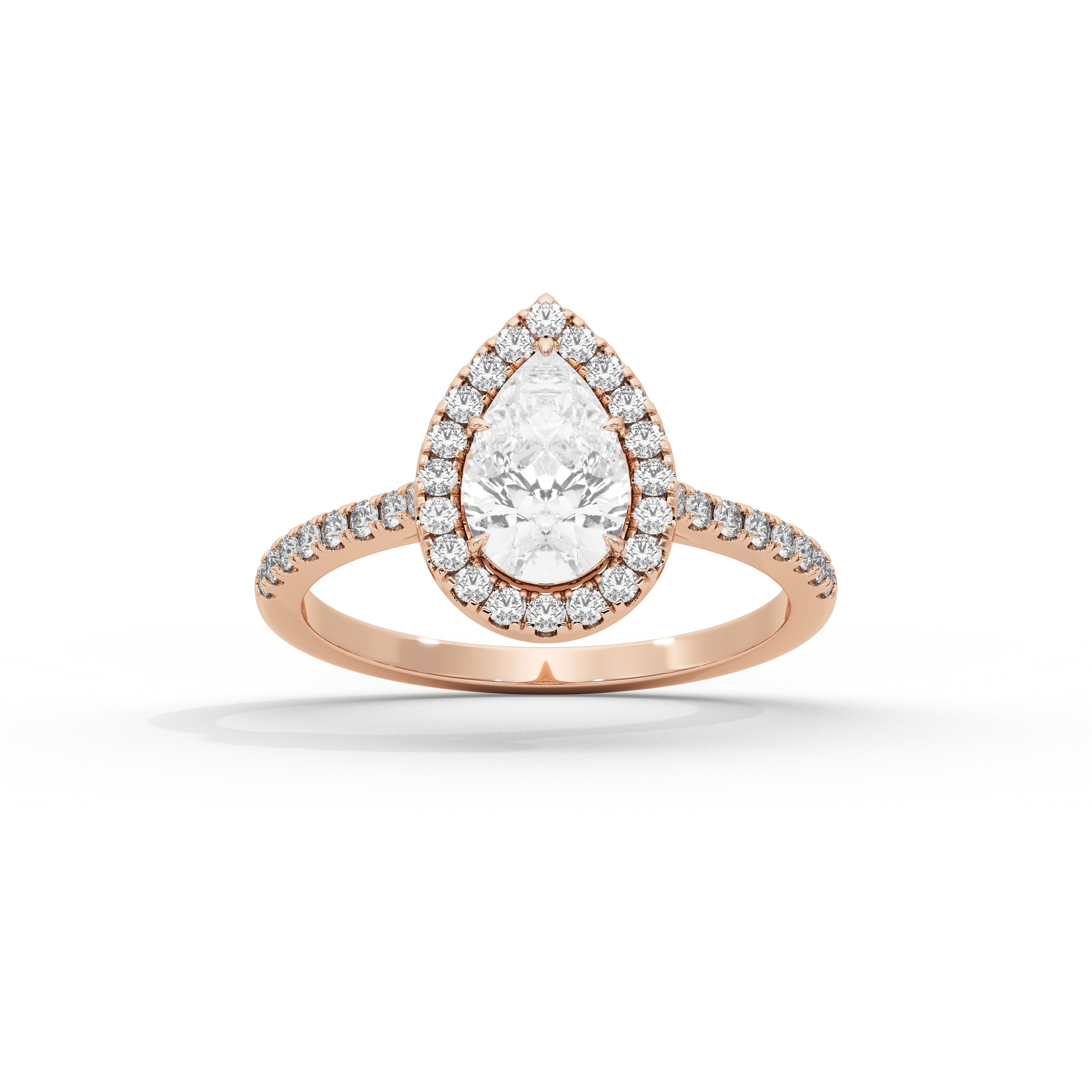 1 Carat Serena Pear Halo Diamond Ring