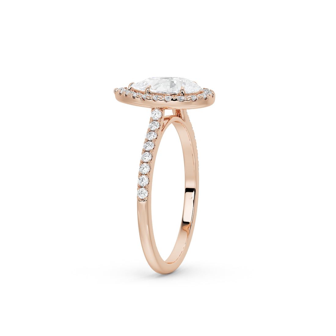1 Carat Serena Pear Halo Diamond Ring