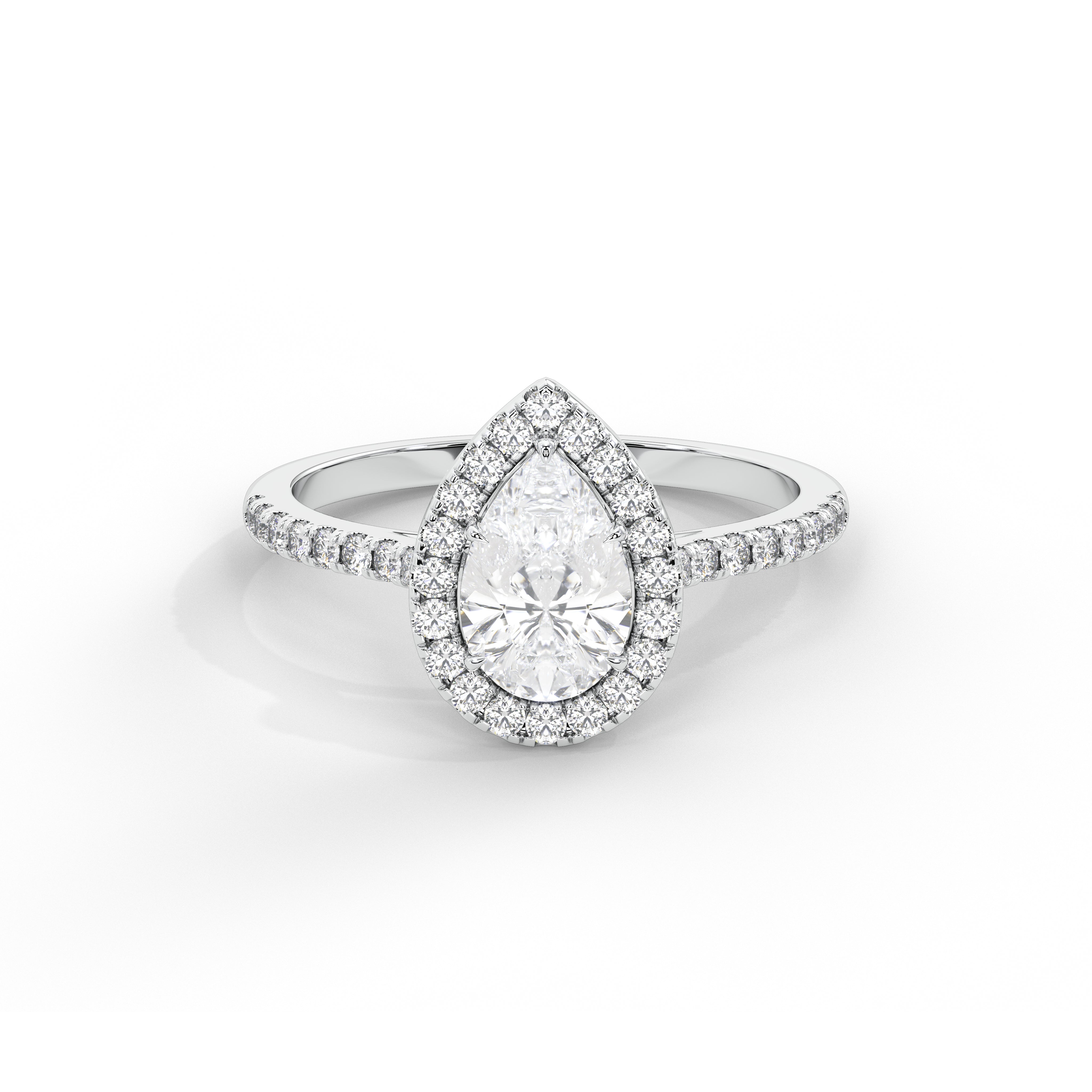 1 Carat Serena Pear Halo Diamond Ring