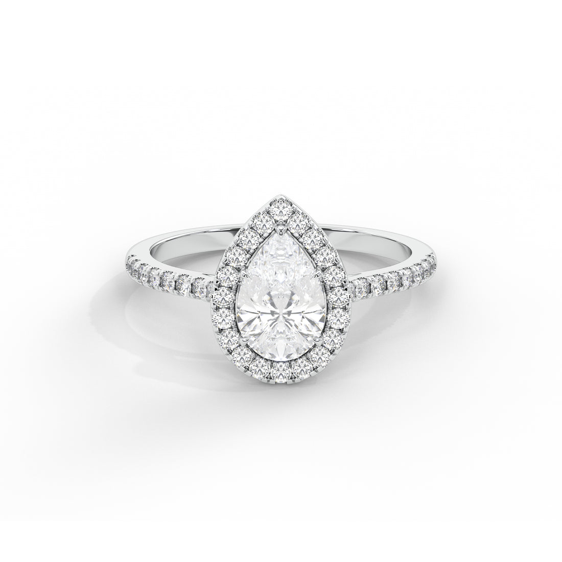 1 Carat Serena Pear Halo Diamond Ring