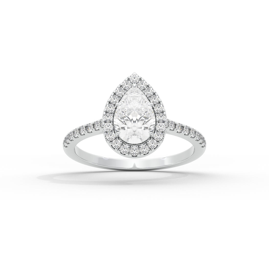 1 Carat Serena Pear Halo Diamond Ring