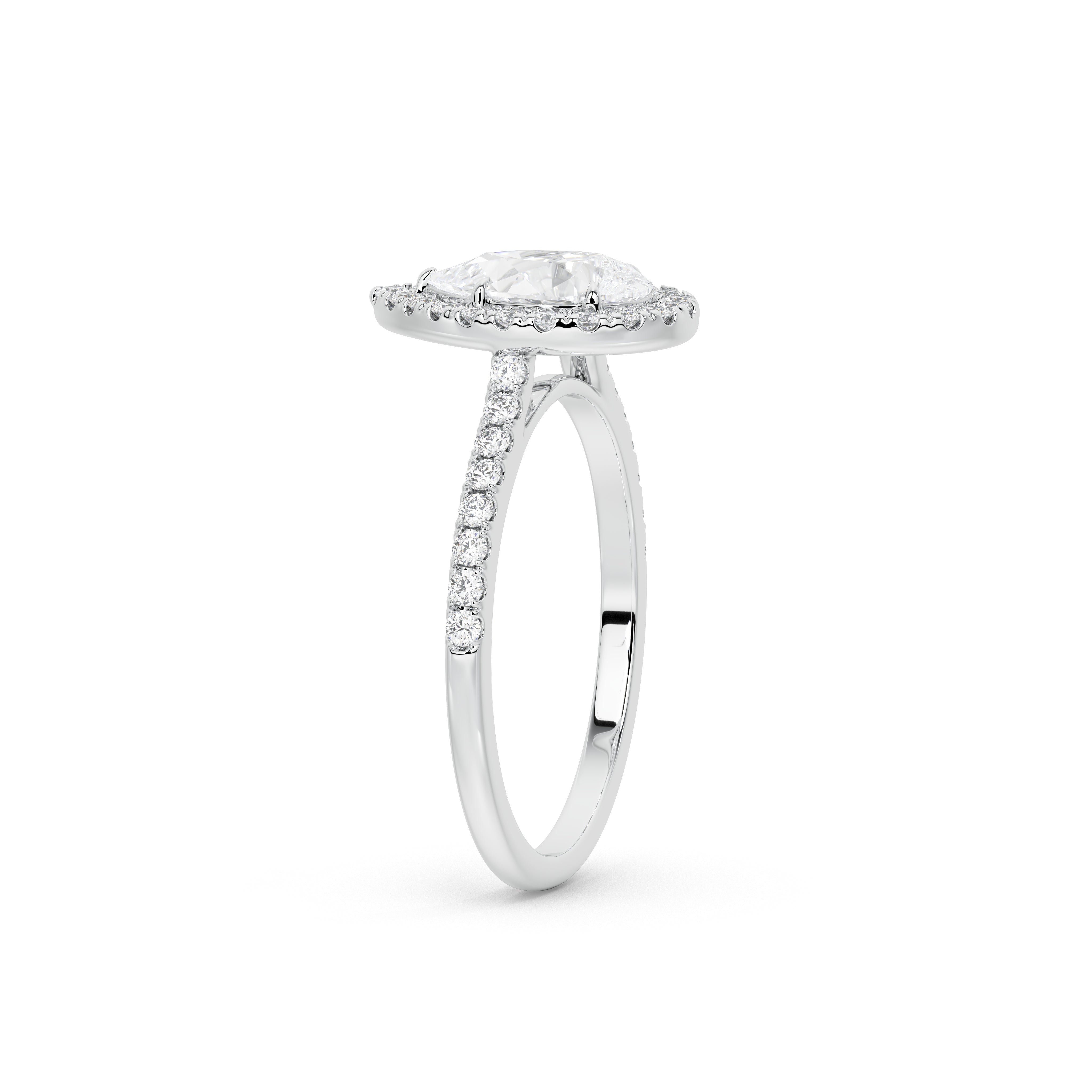 1 Carat Serena Pear Halo Diamond Ring