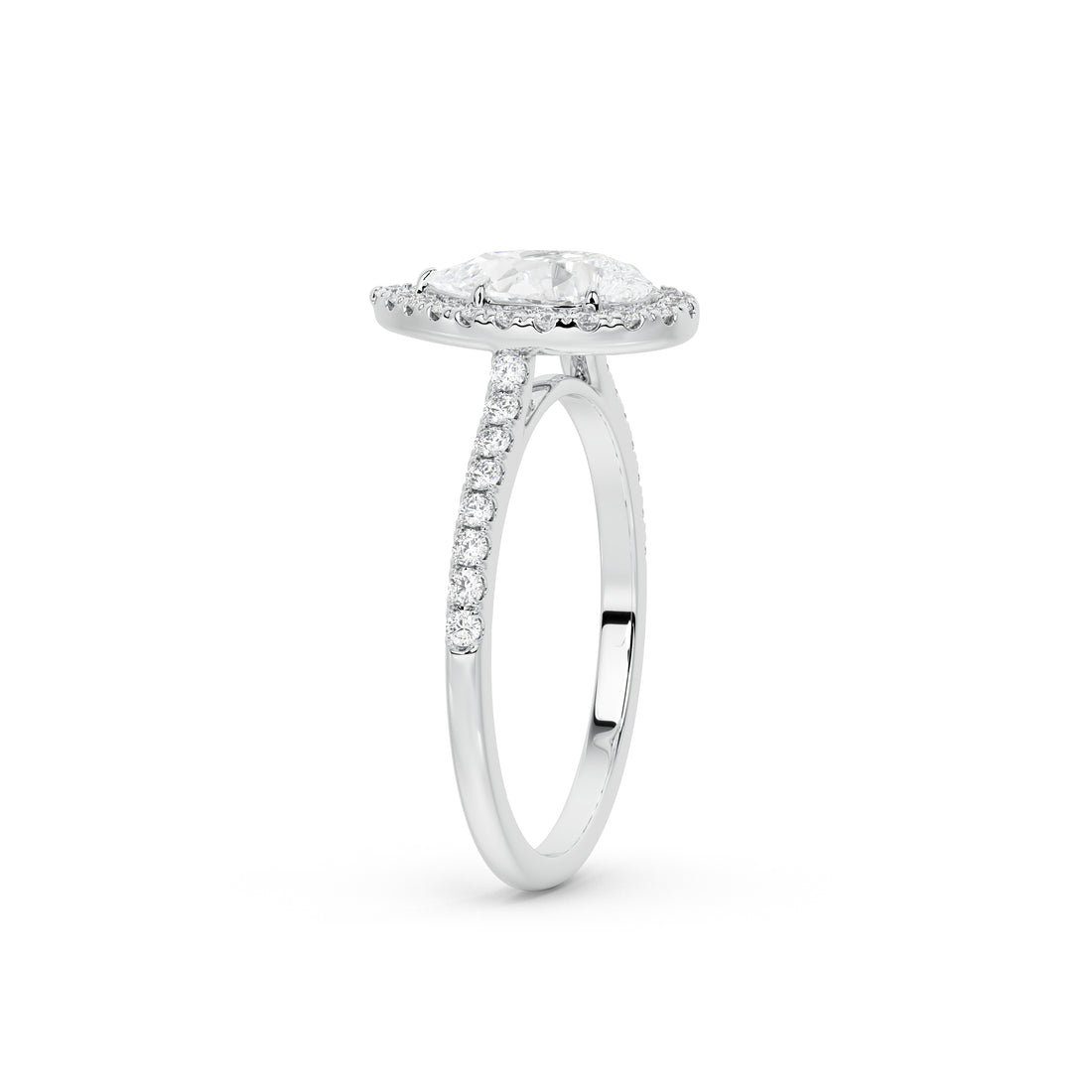 1 Carat Serena Pear Halo Diamond Ring