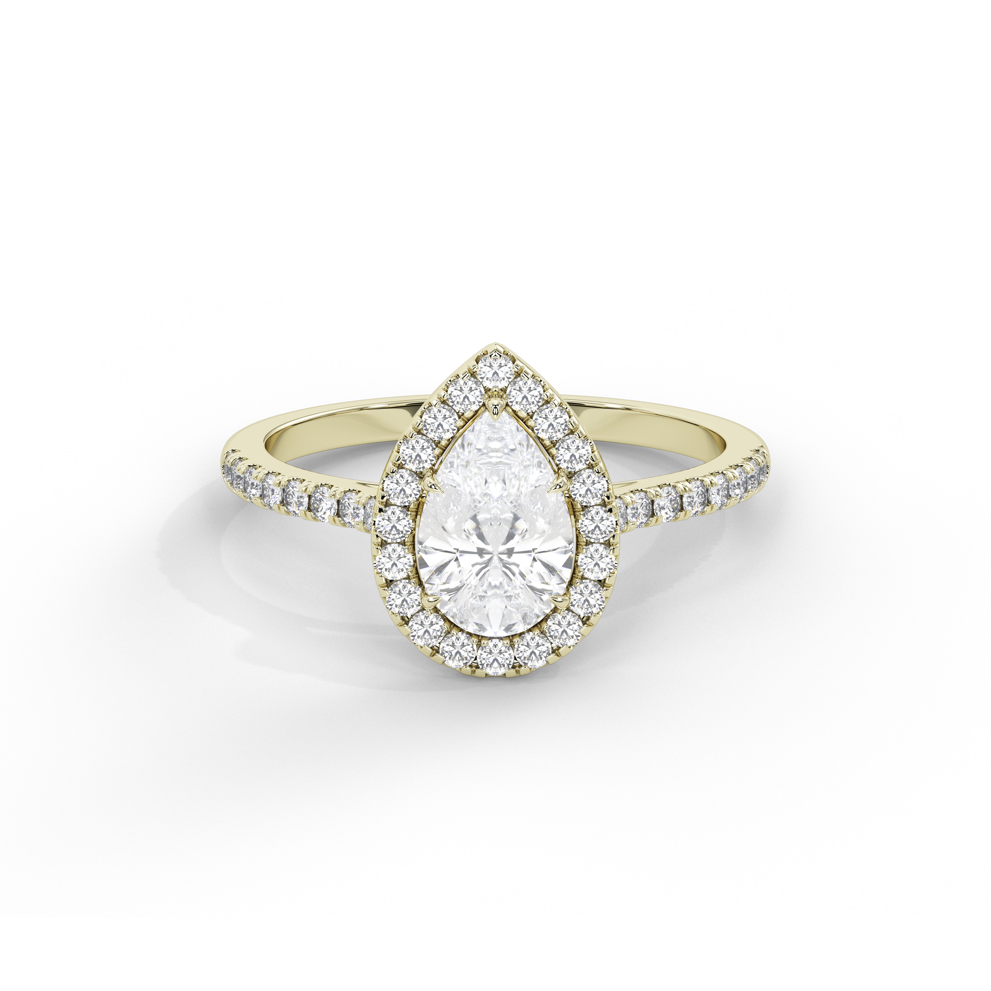 1 Carat Serena Pear Halo Diamond Ring