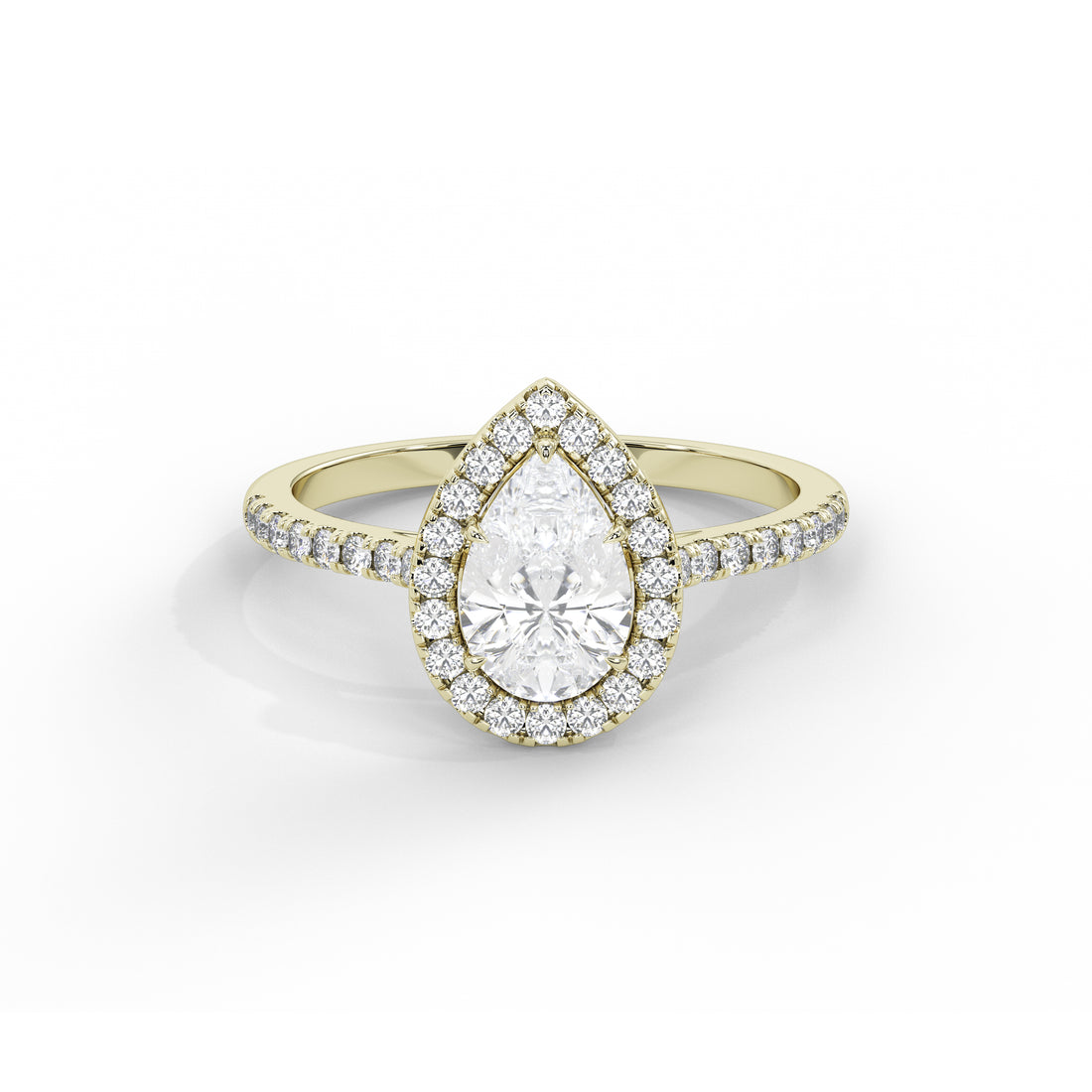 1 Carat Serena Pear Halo Diamond Ring