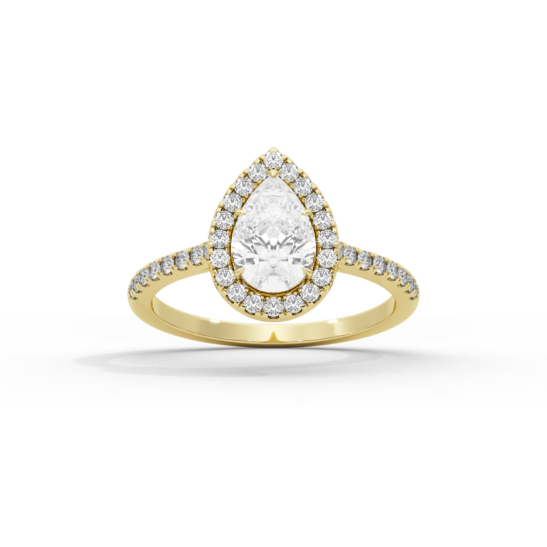 1 Carat Serena Pear Halo Diamond Ring