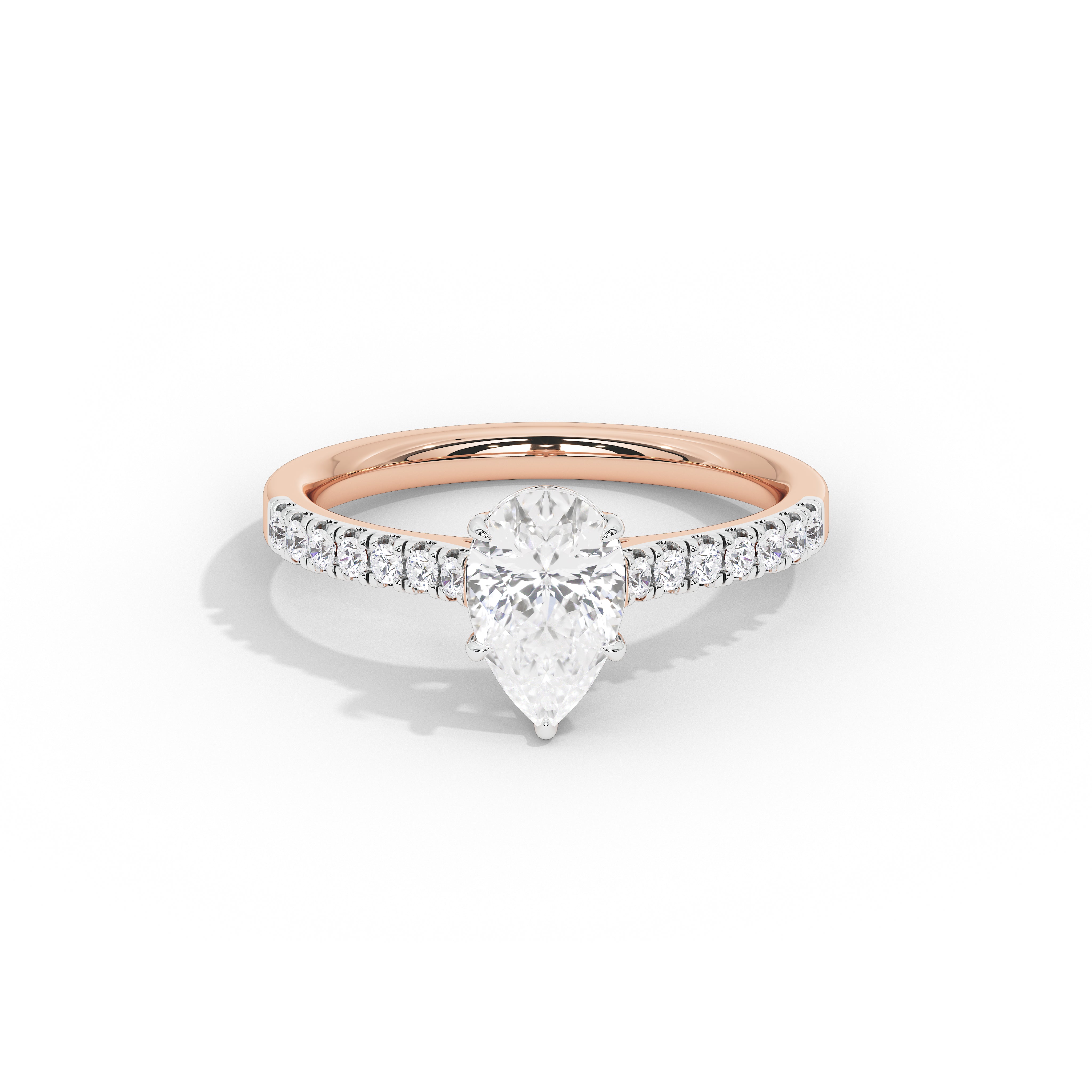 1 Carat Verity Pear Pave Diamond Ring