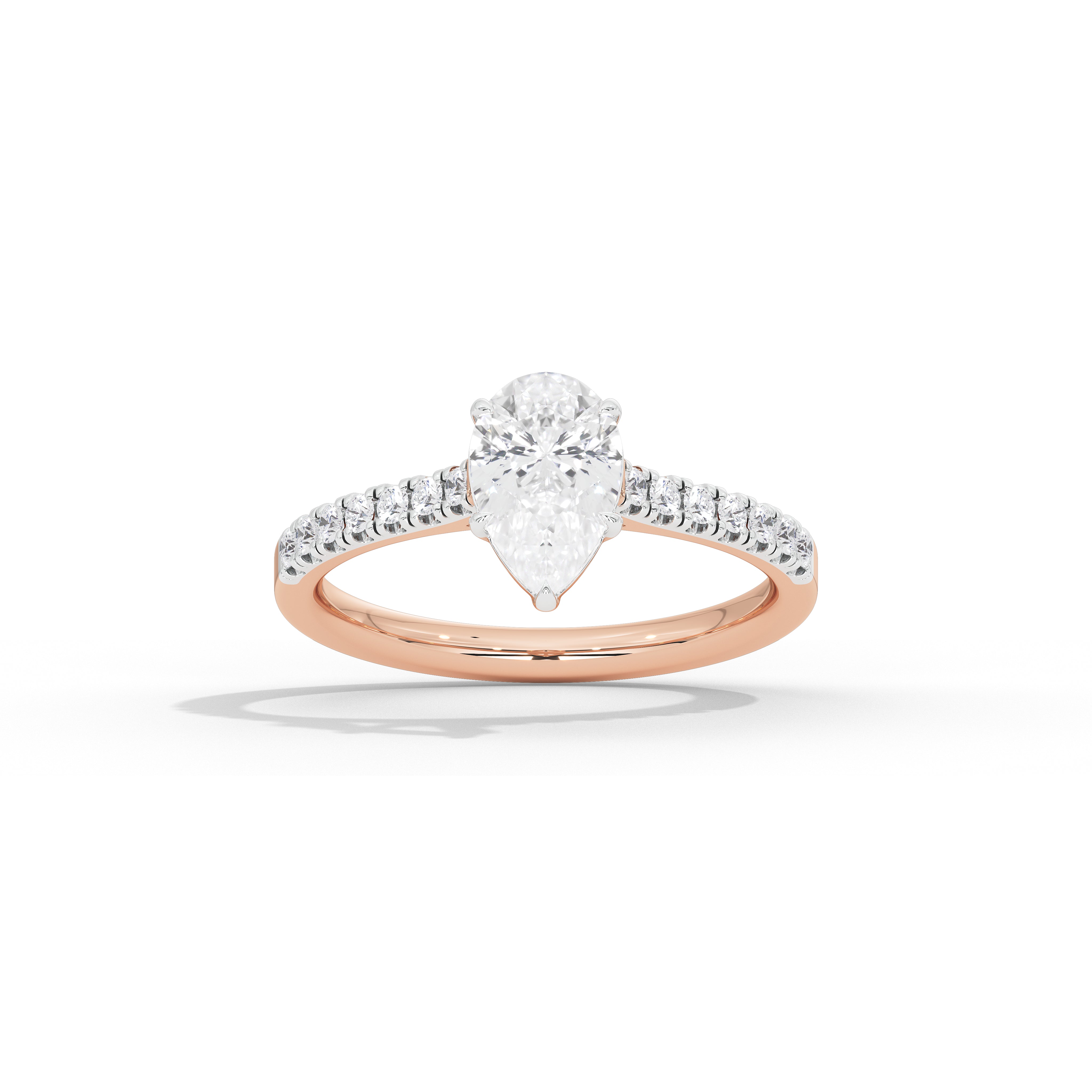 1 Carat Verity Pear Pave Diamond Ring