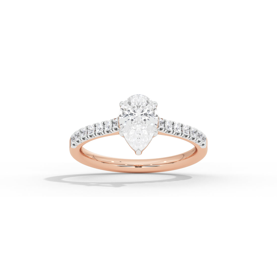 1 Carat Verity Pear Pave Diamond Ring
