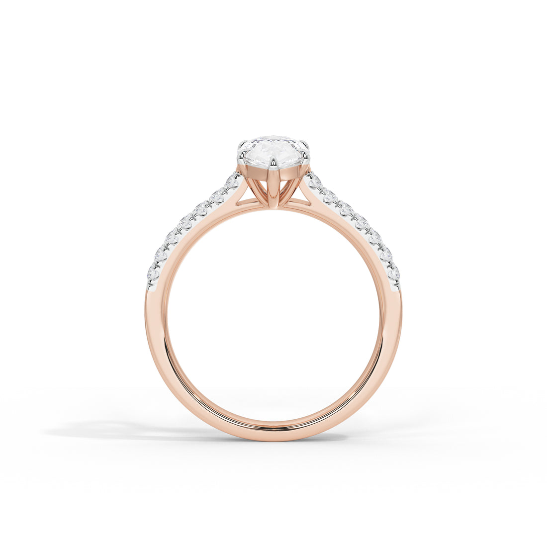 1 Carat Verity Pear Pave Diamond Ring