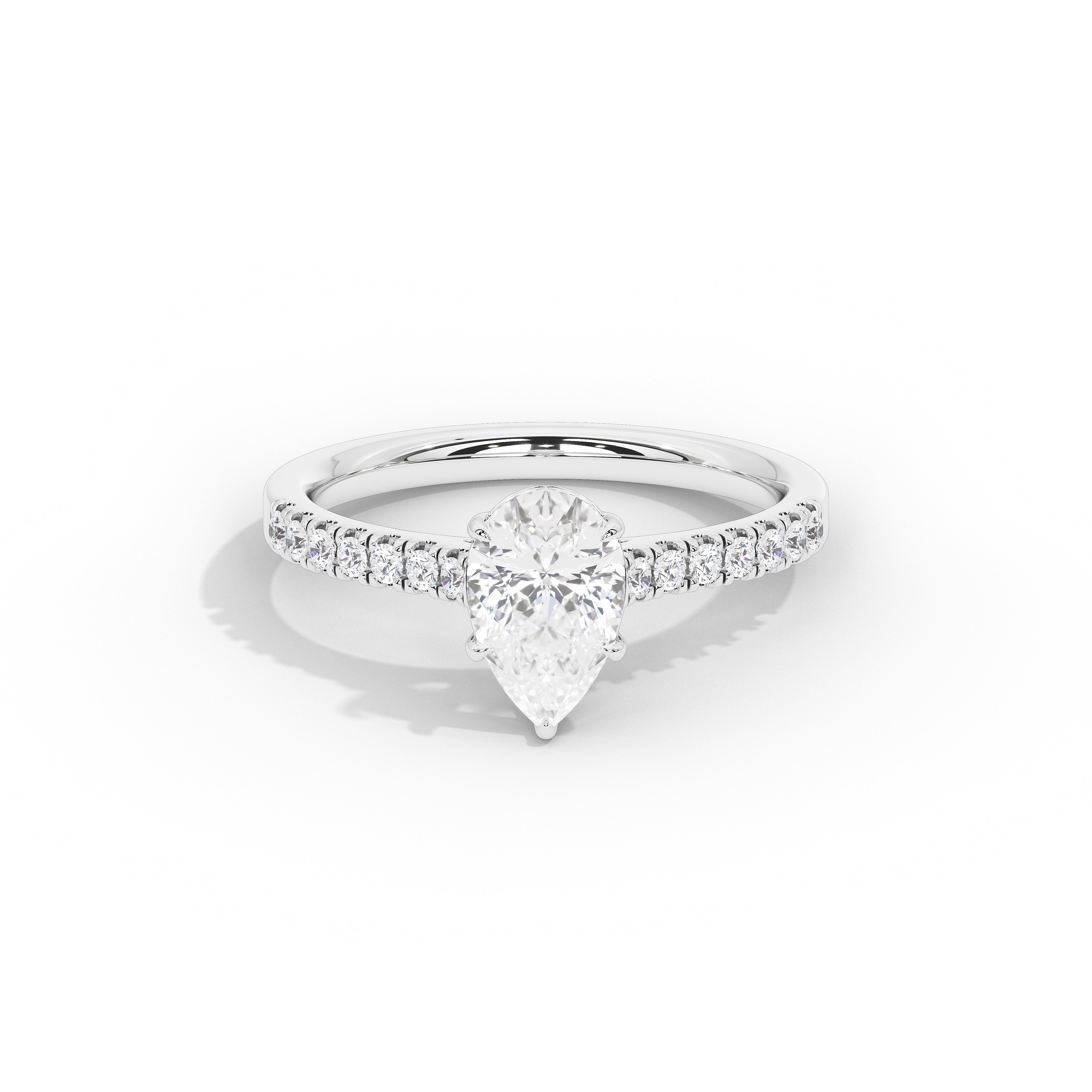 1 Carat Verity Pear Pave Diamond Ring