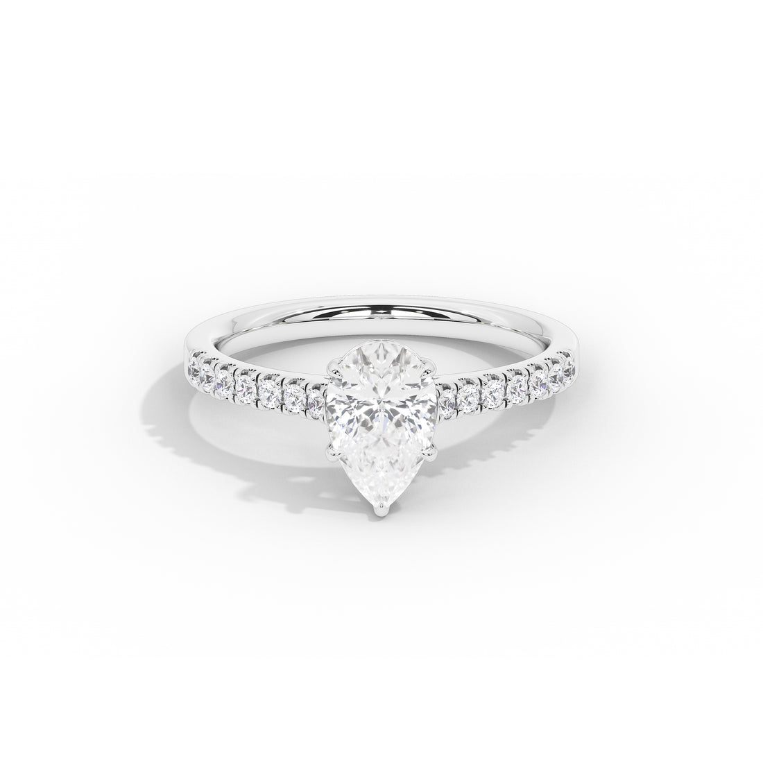 1 Carat Verity Pear Pave Diamond Ring
