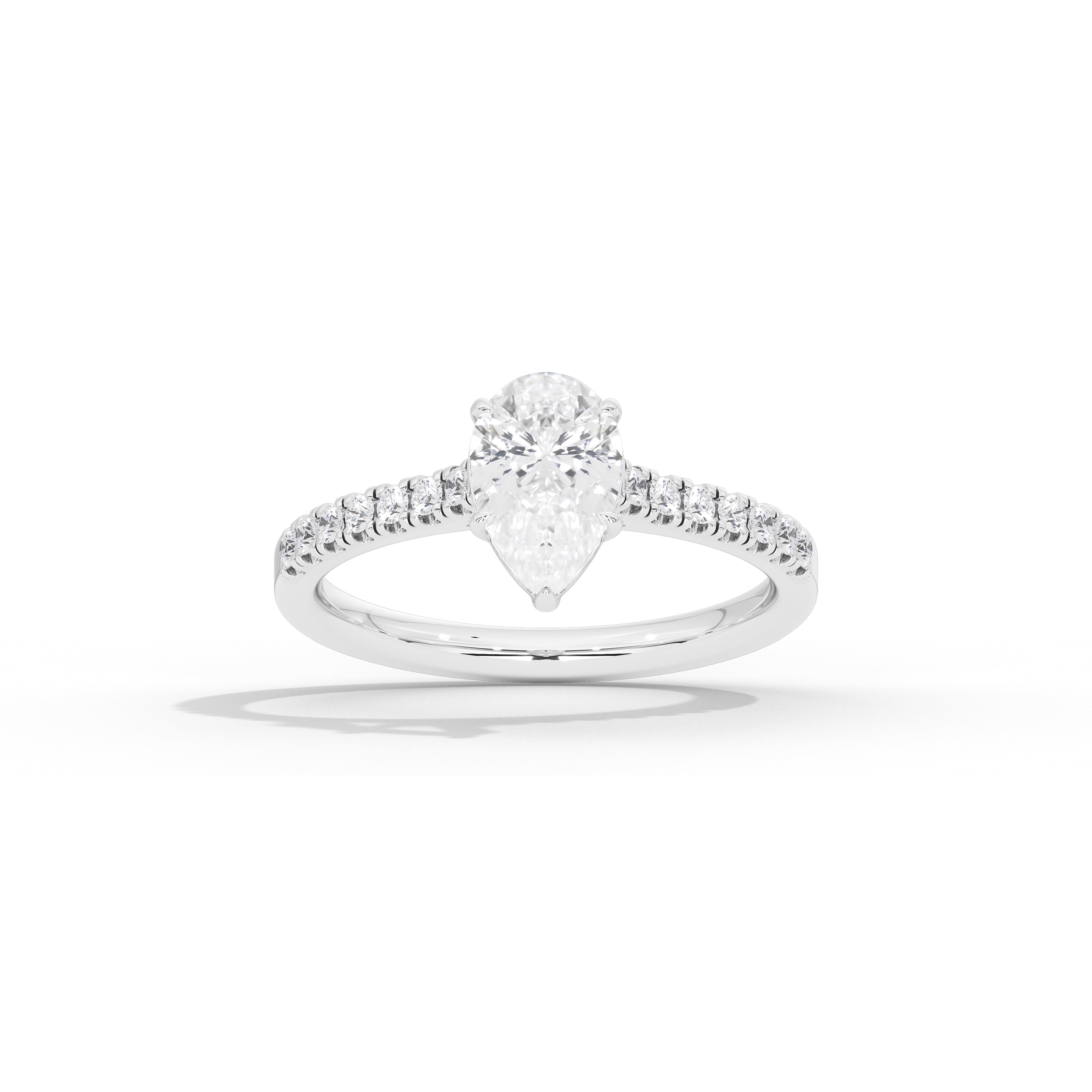 1 Carat Verity Pear Pave Diamond Ring