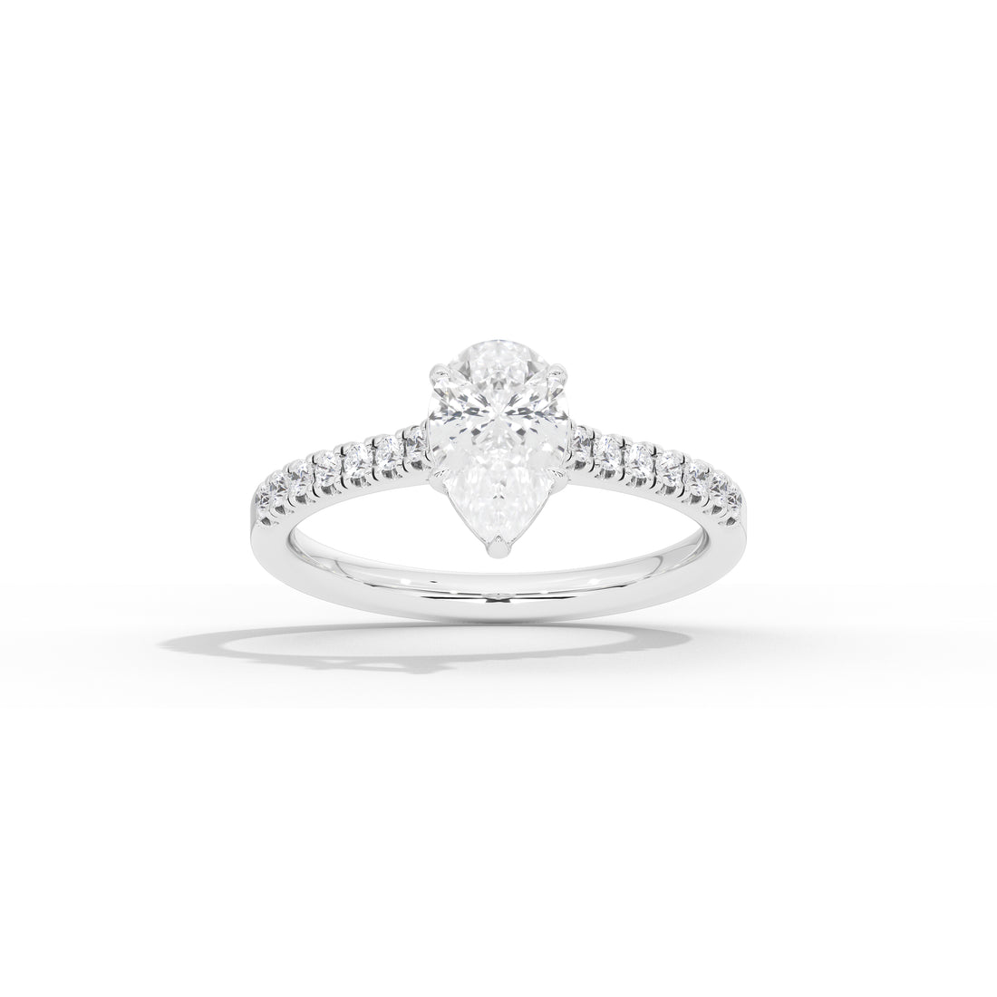 1 Carat Verity Pear Pave Diamond Ring
