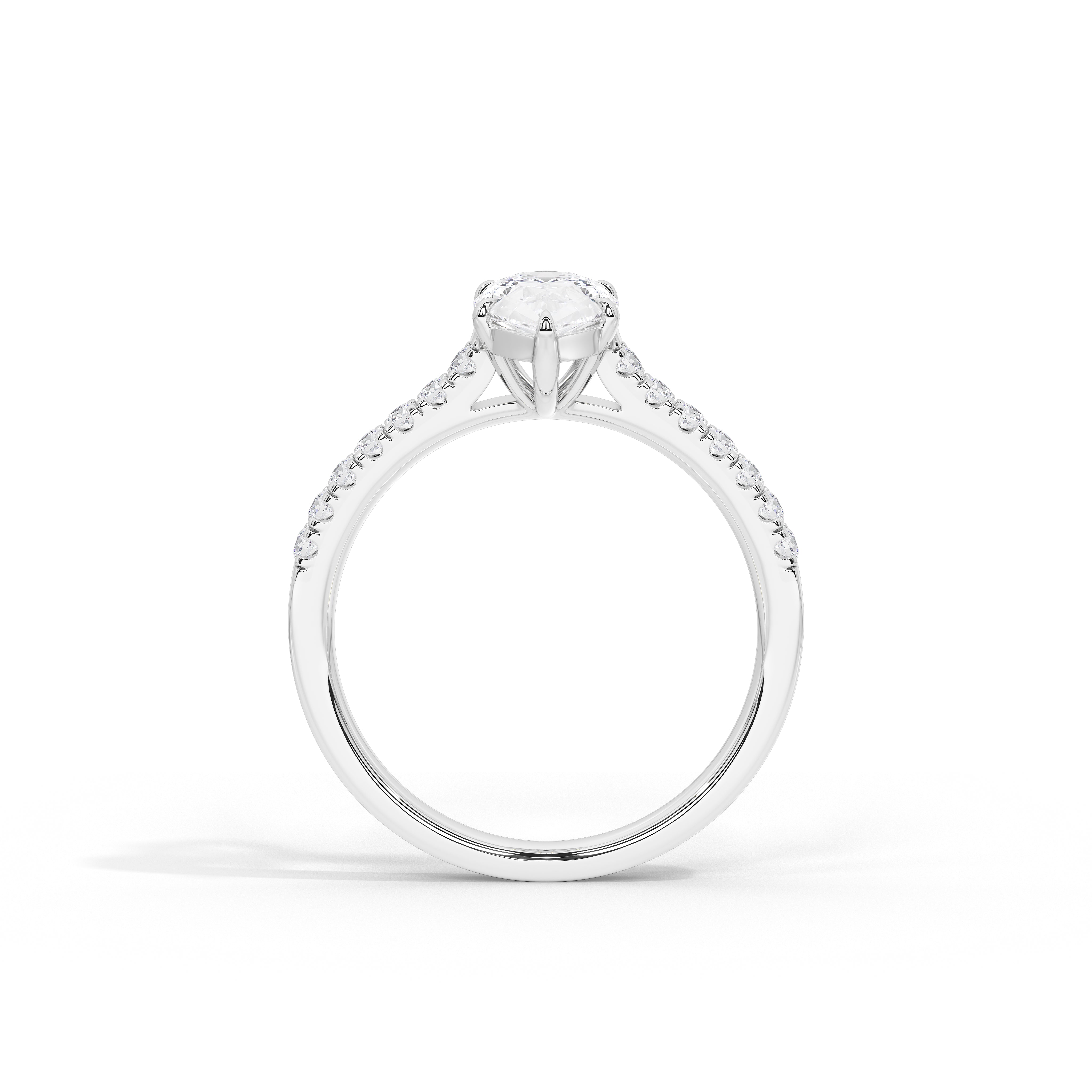 1 Carat Verity Pear Pave Diamond Ring