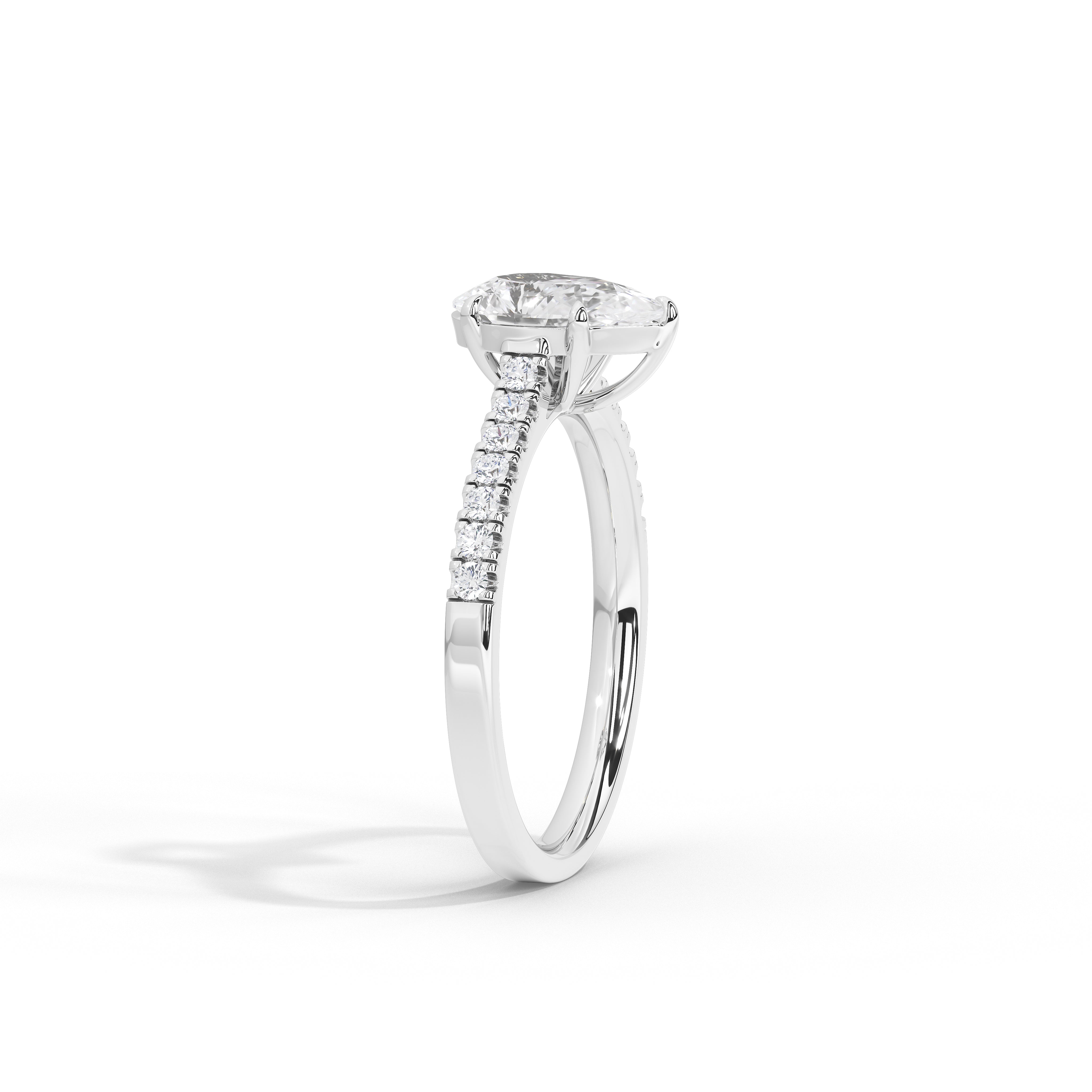 1 Carat Verity Pear Pave Diamond Ring