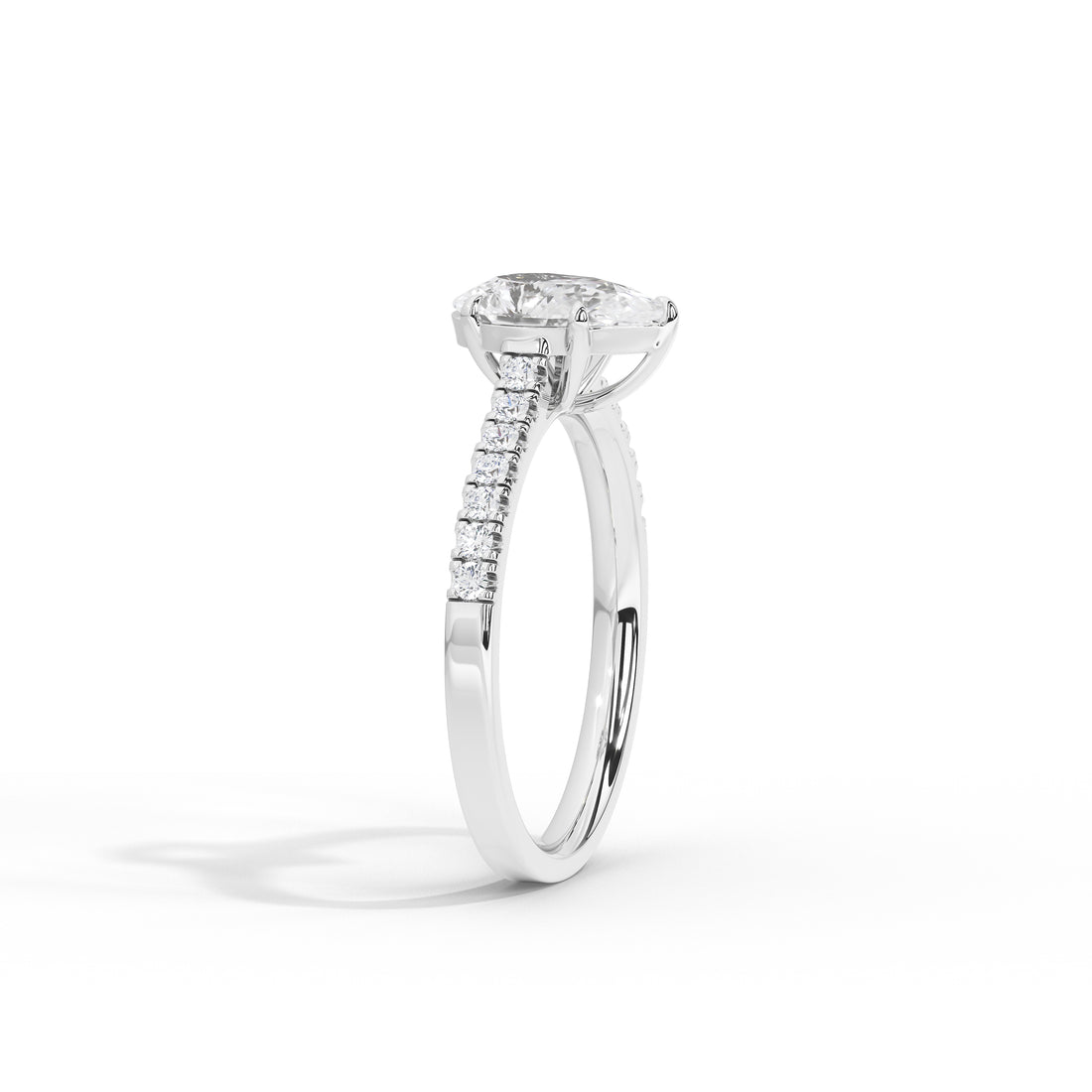 1 Carat Verity Pear Pave Diamond Ring