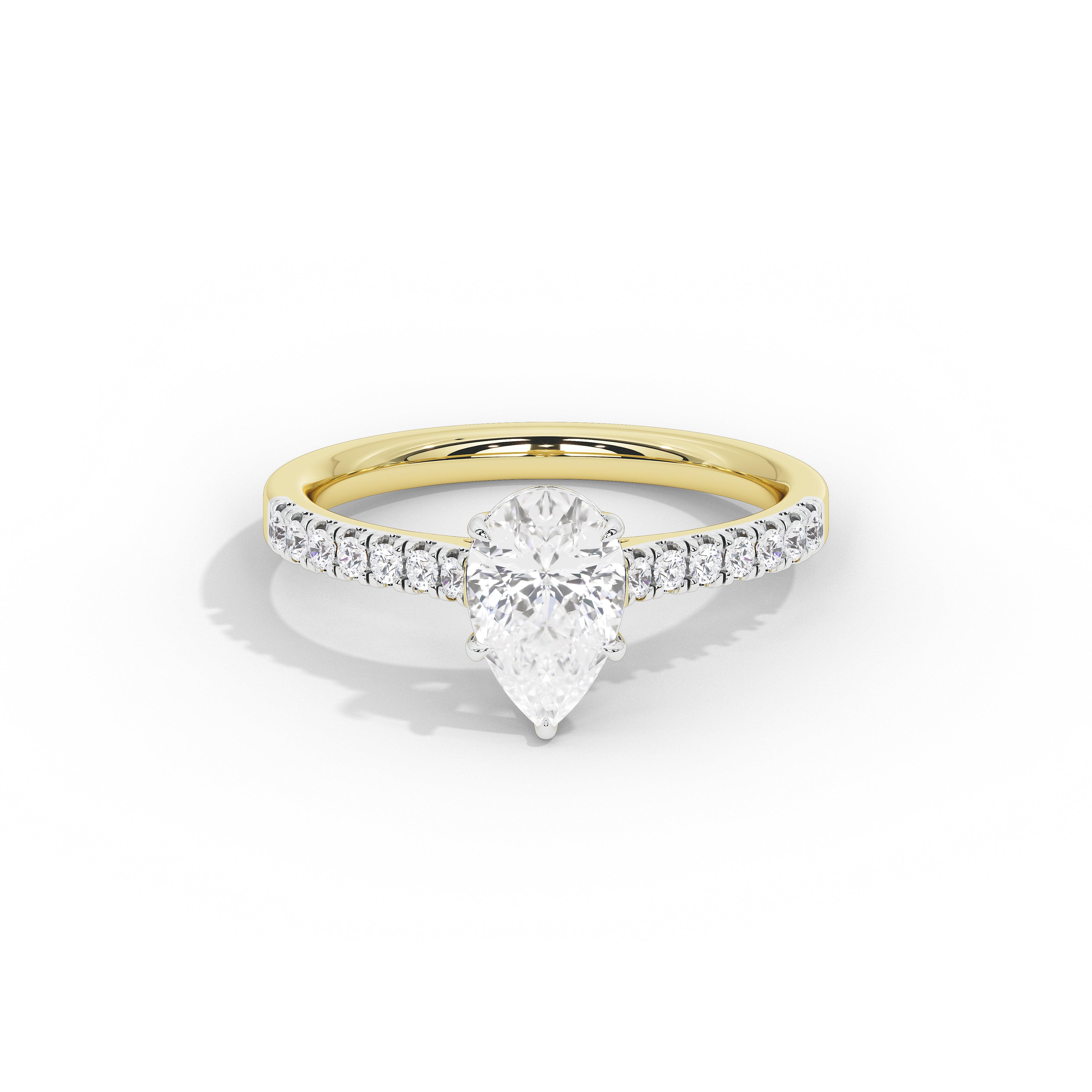 1 Carat Verity Pear Pave Diamond Ring
