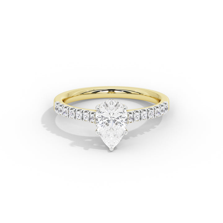 1 Carat Verity Pear Pave Diamond Ring