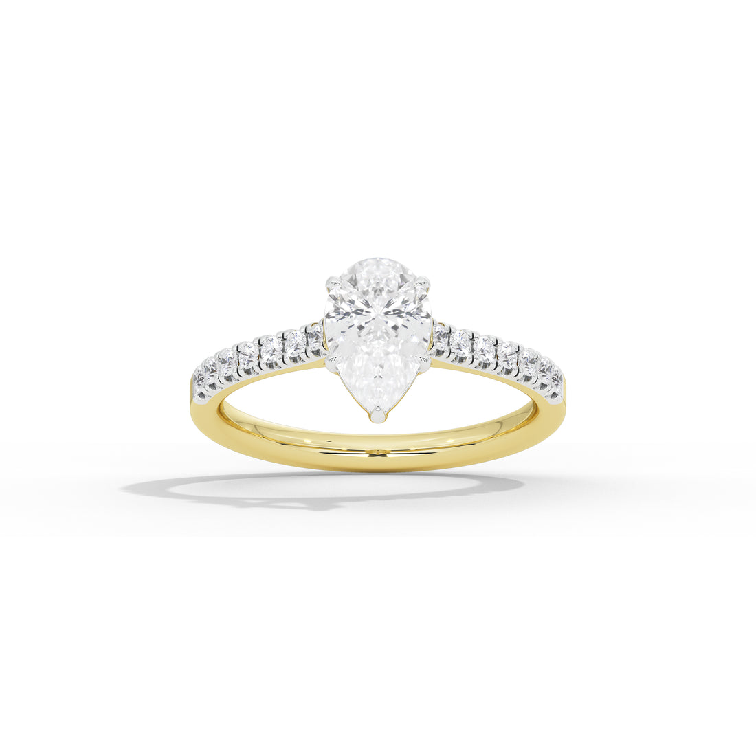 1 Carat Verity Pear Pave Diamond Ring