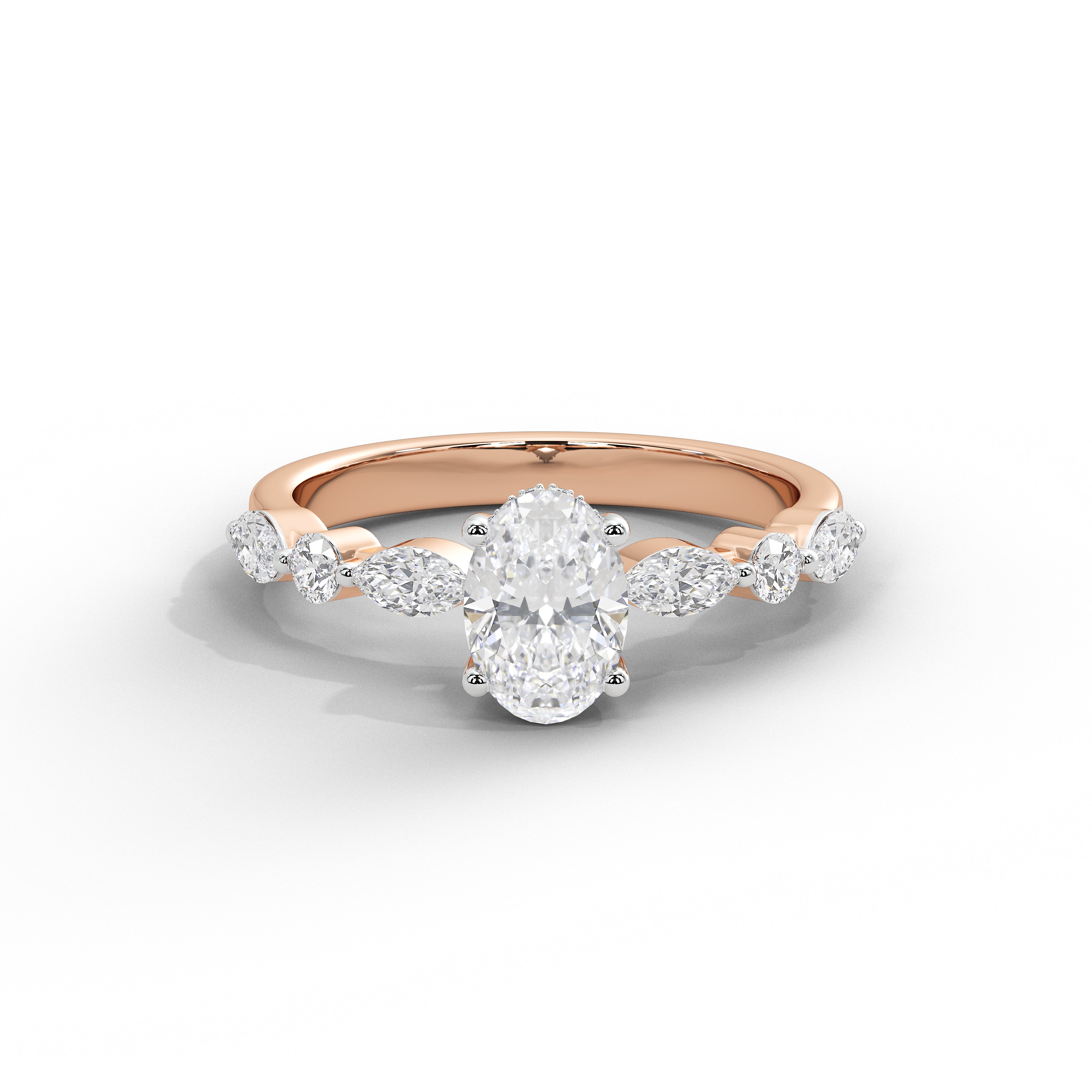 1 Carat Adaeze Oval Marquise Diamond Ring