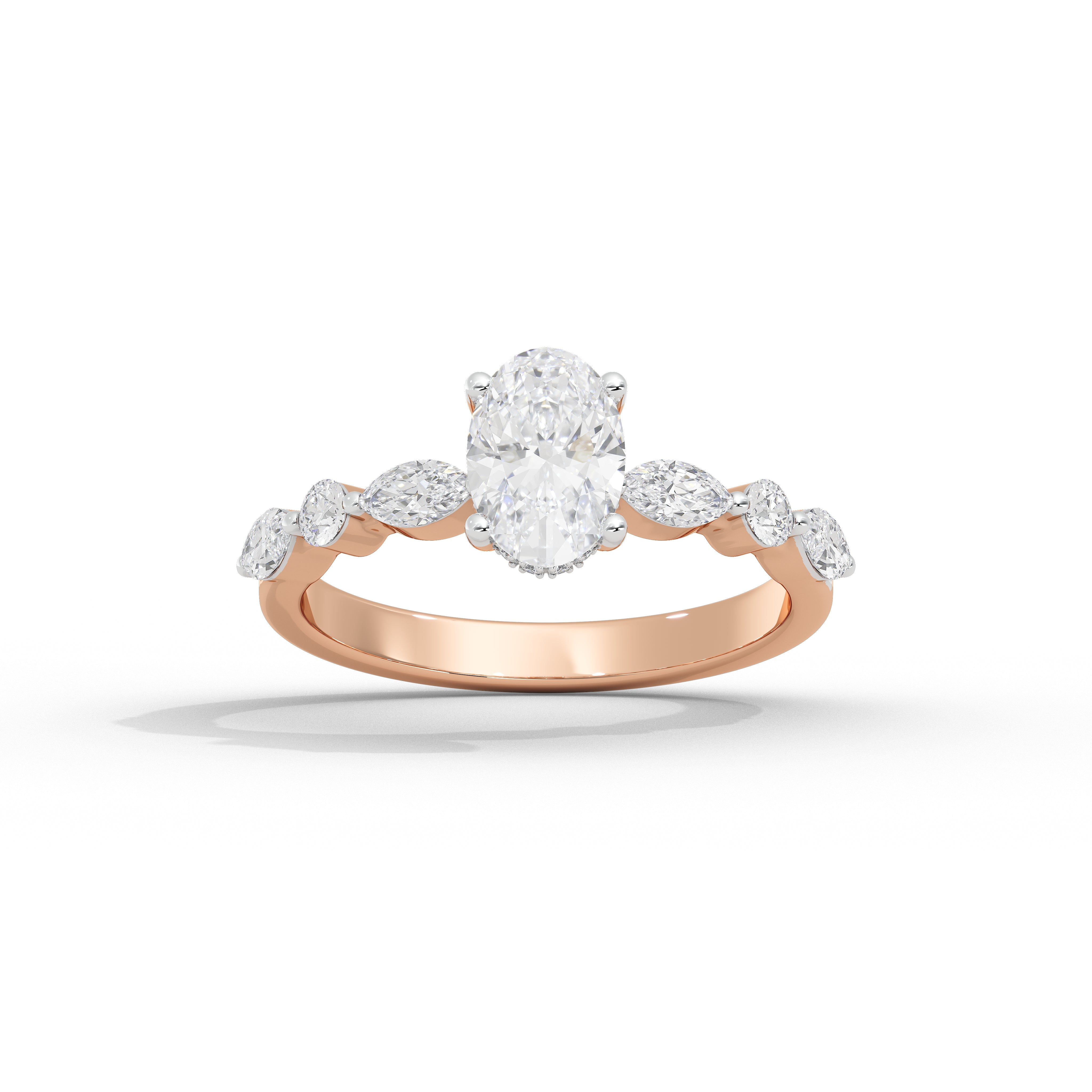 1 Carat Adaeze Oval Marquise Diamond Ring