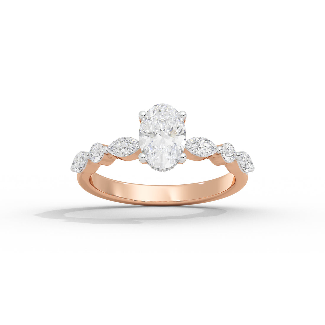 1 Carat Adaeze Oval Marquise Diamond Ring