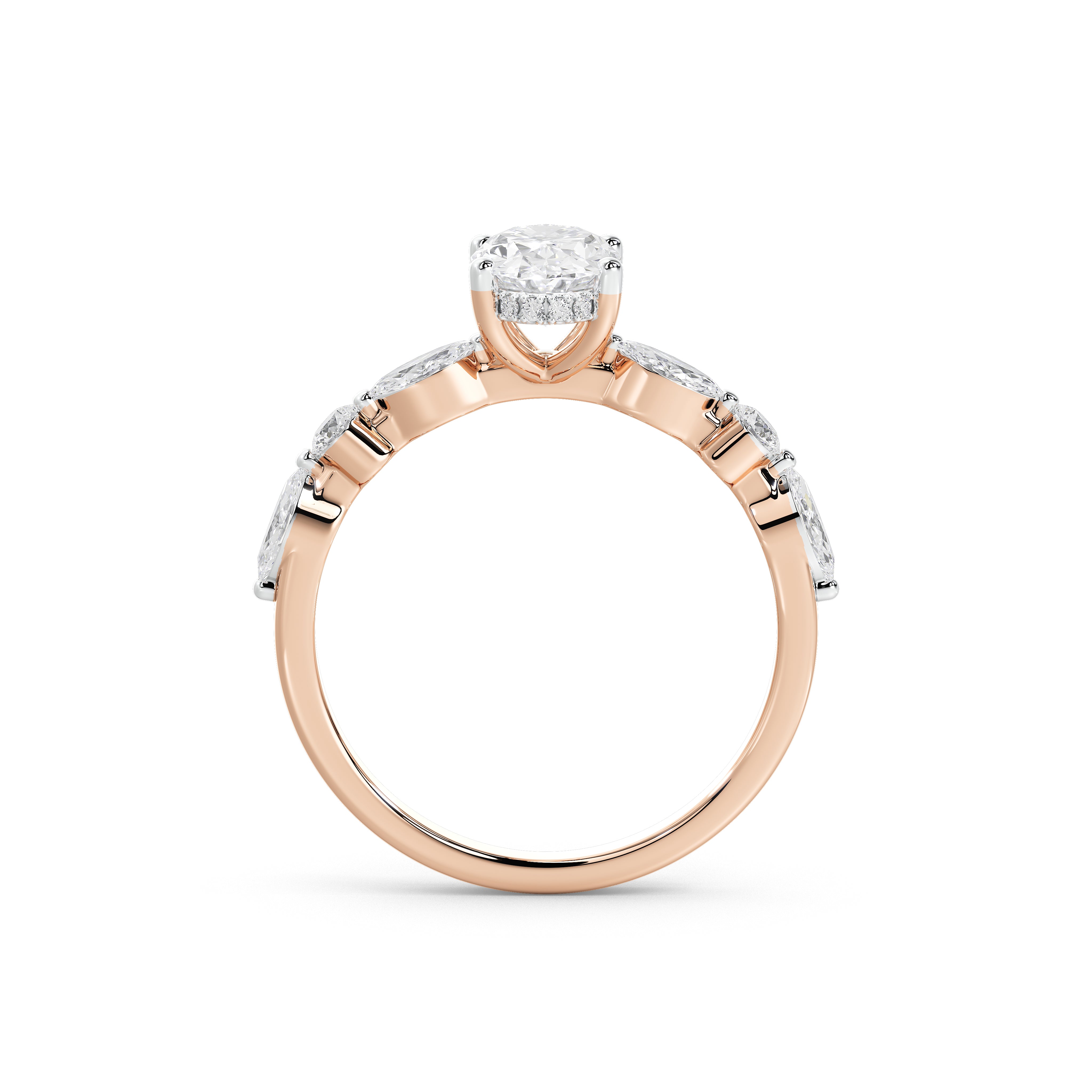 1 Carat Adaeze Oval Marquise Diamond Ring