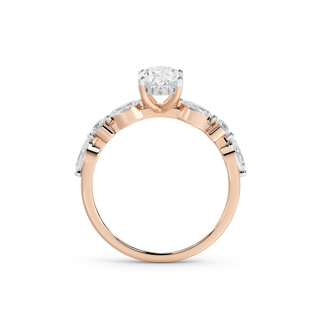 1 Carat Adaeze Oval Marquise Diamond Ring