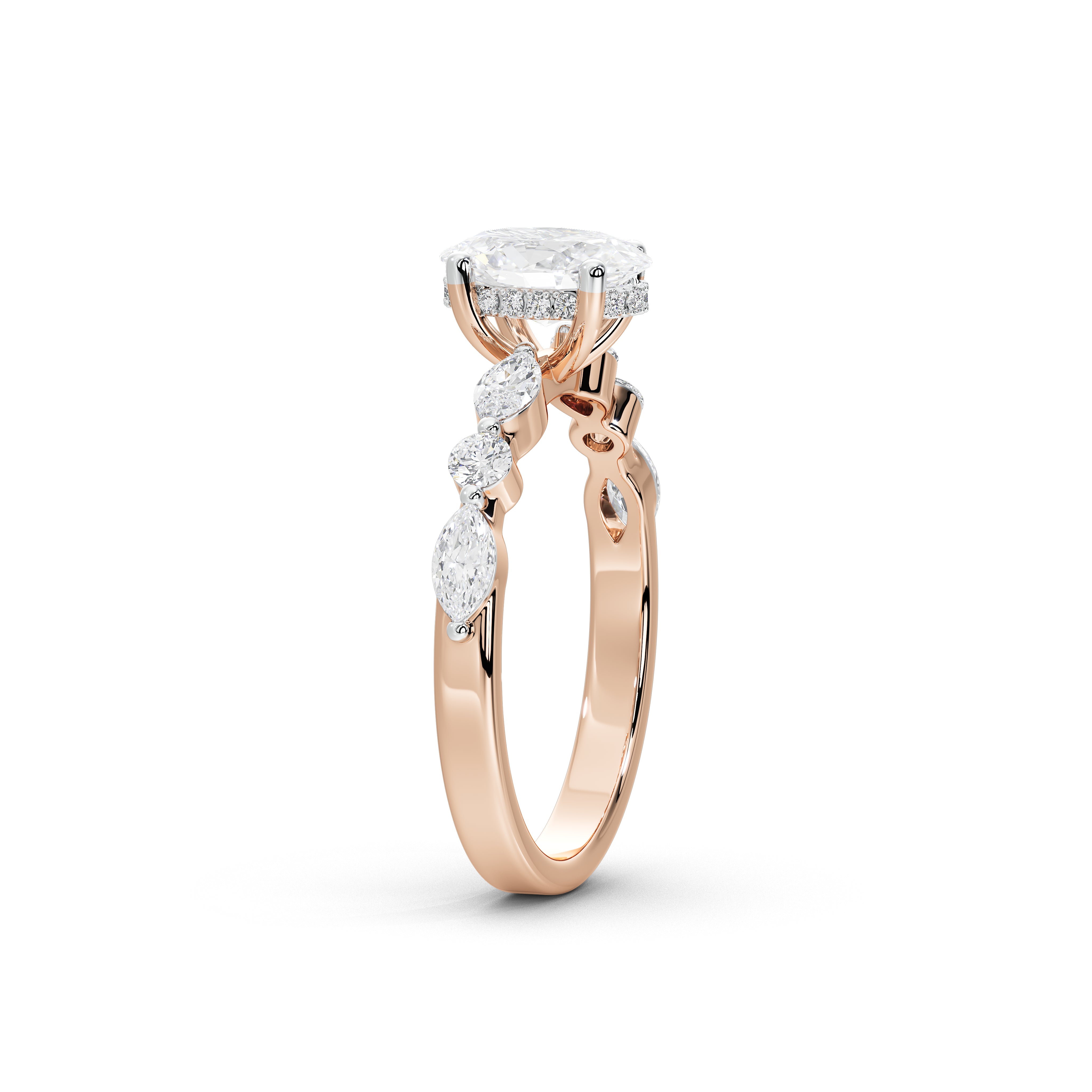 1 Carat Adaeze Oval Marquise Diamond Ring