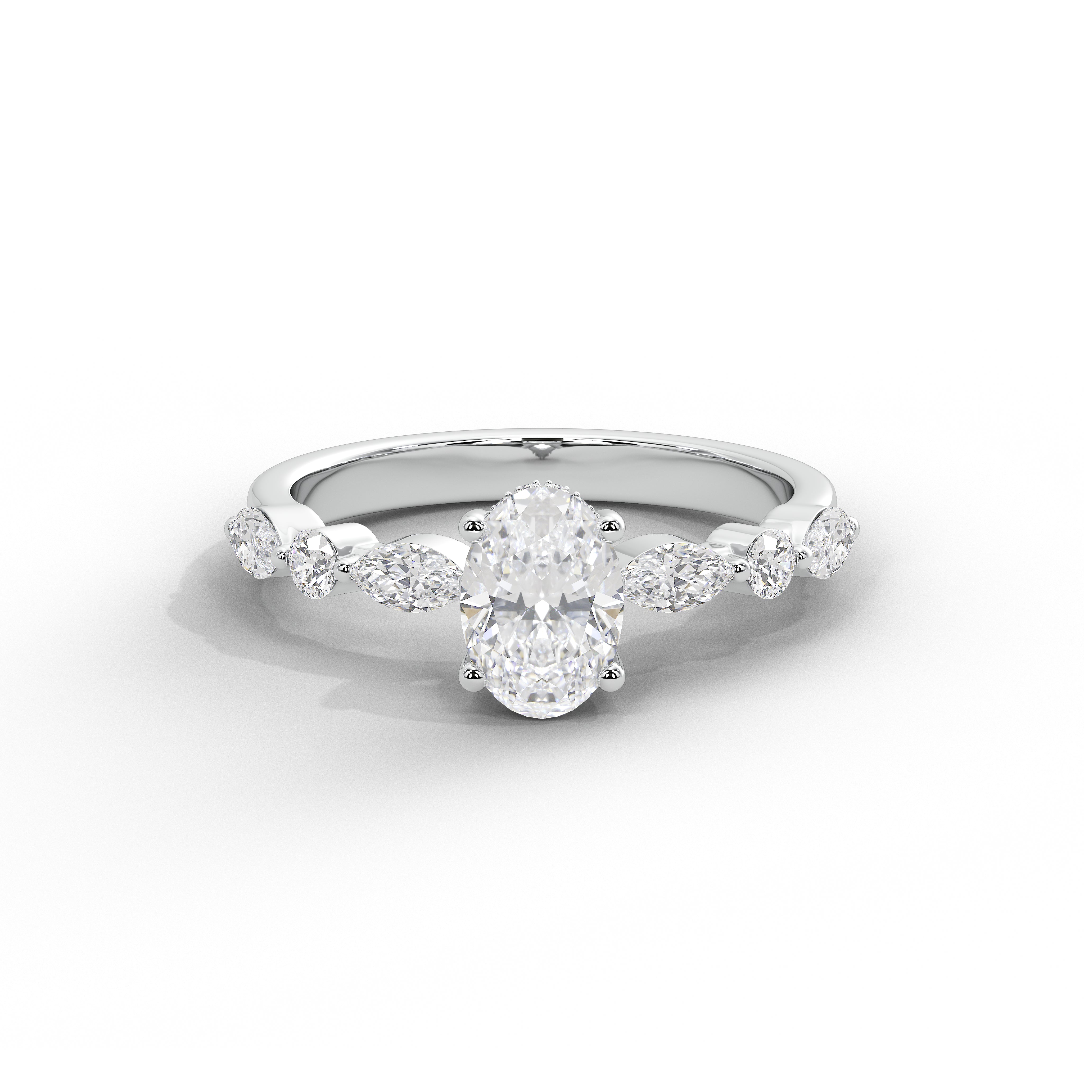 1 Carat Adaeze Oval Marquise Diamond Ring