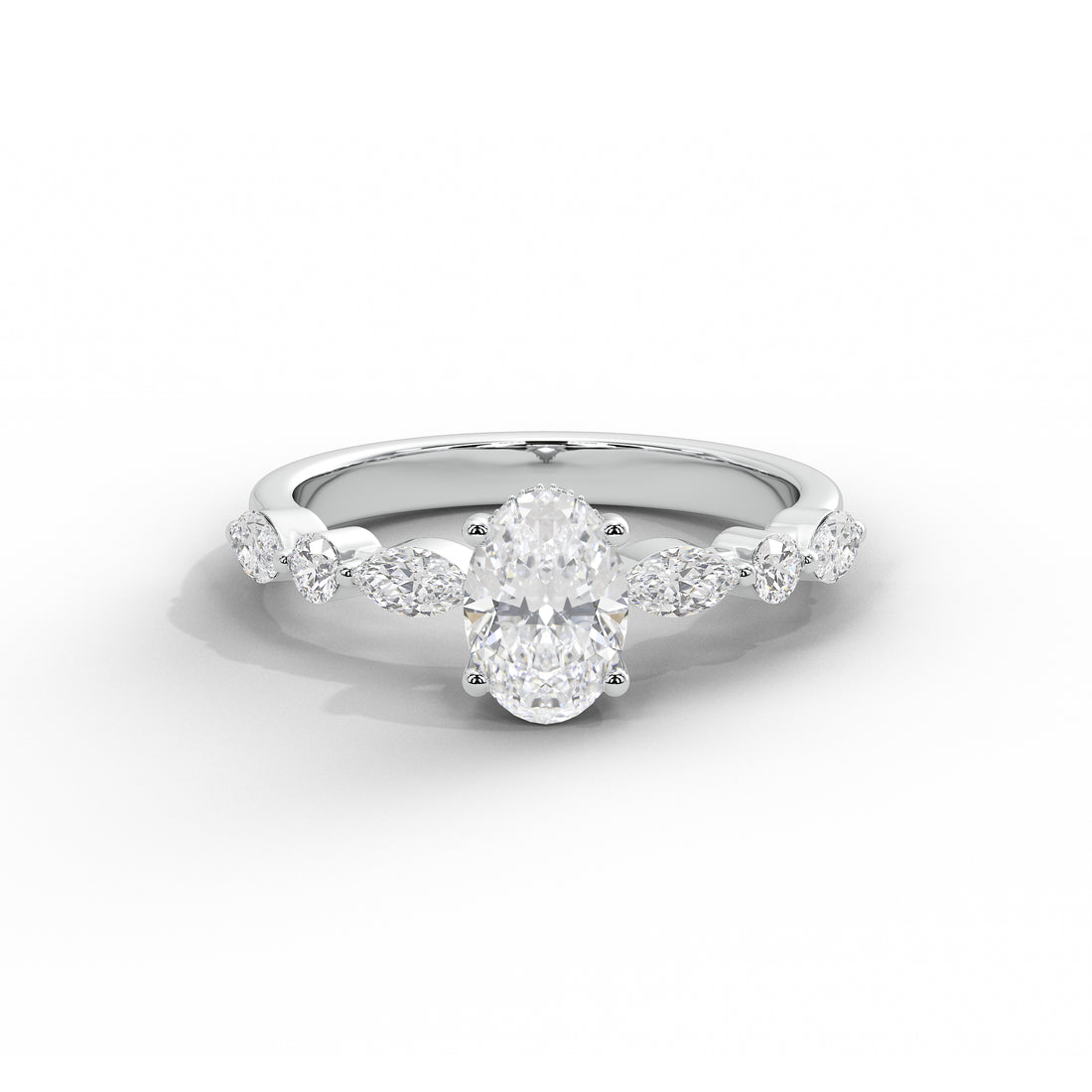 1 Carat Adaeze Oval Marquise Diamond Ring