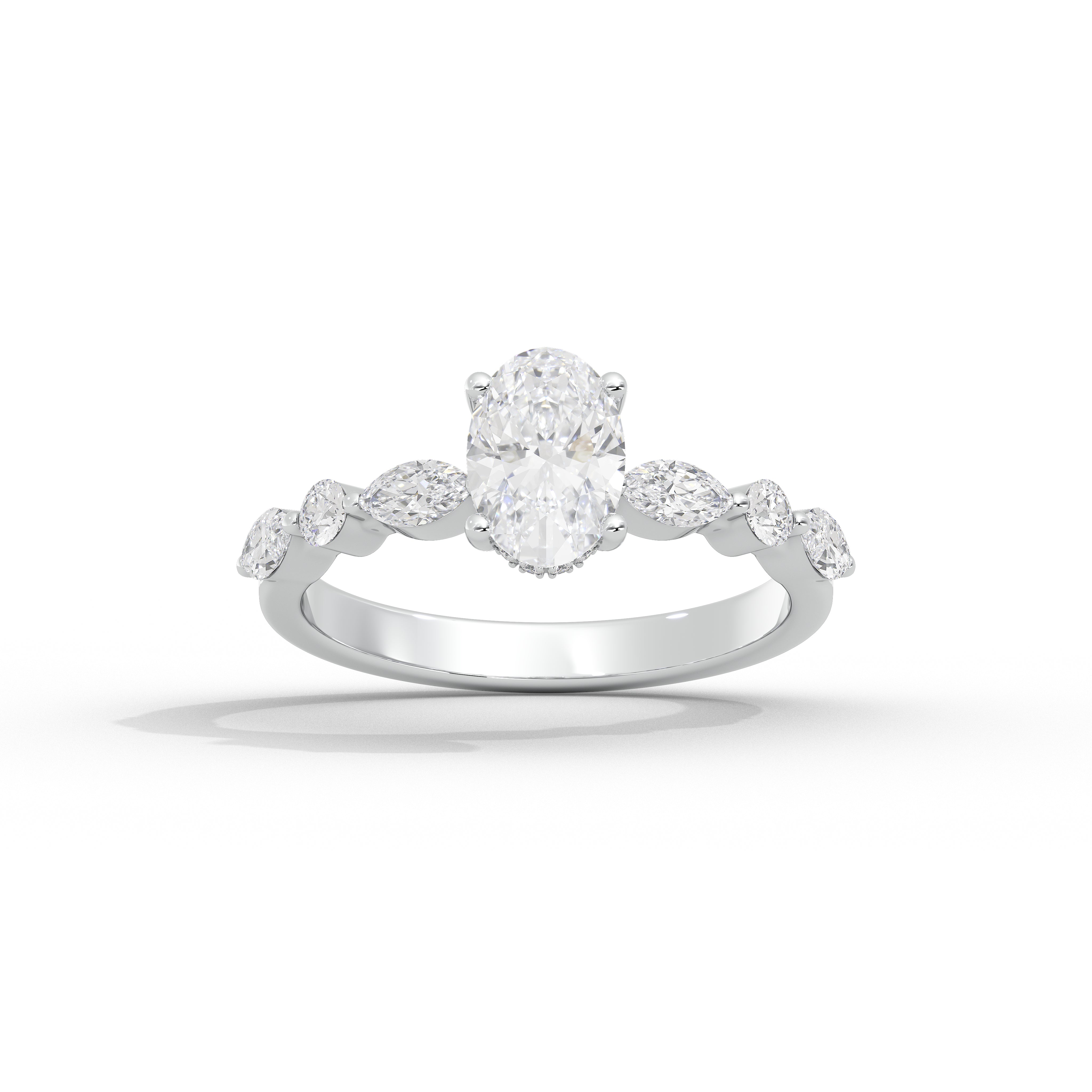1 Carat Adaeze Oval Marquise Diamond Ring