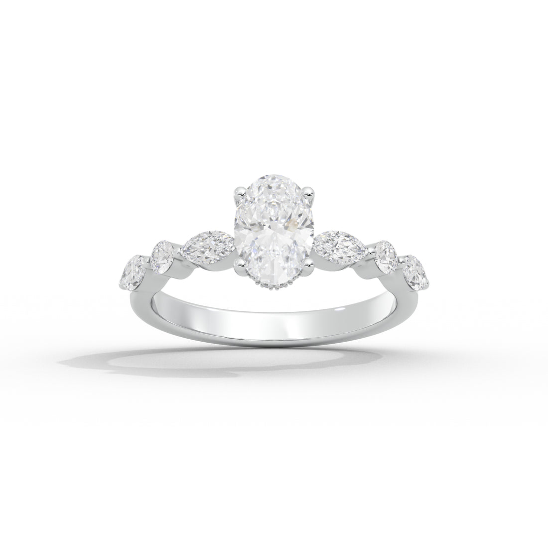 1 Carat Adaeze Oval Marquise Diamond Ring