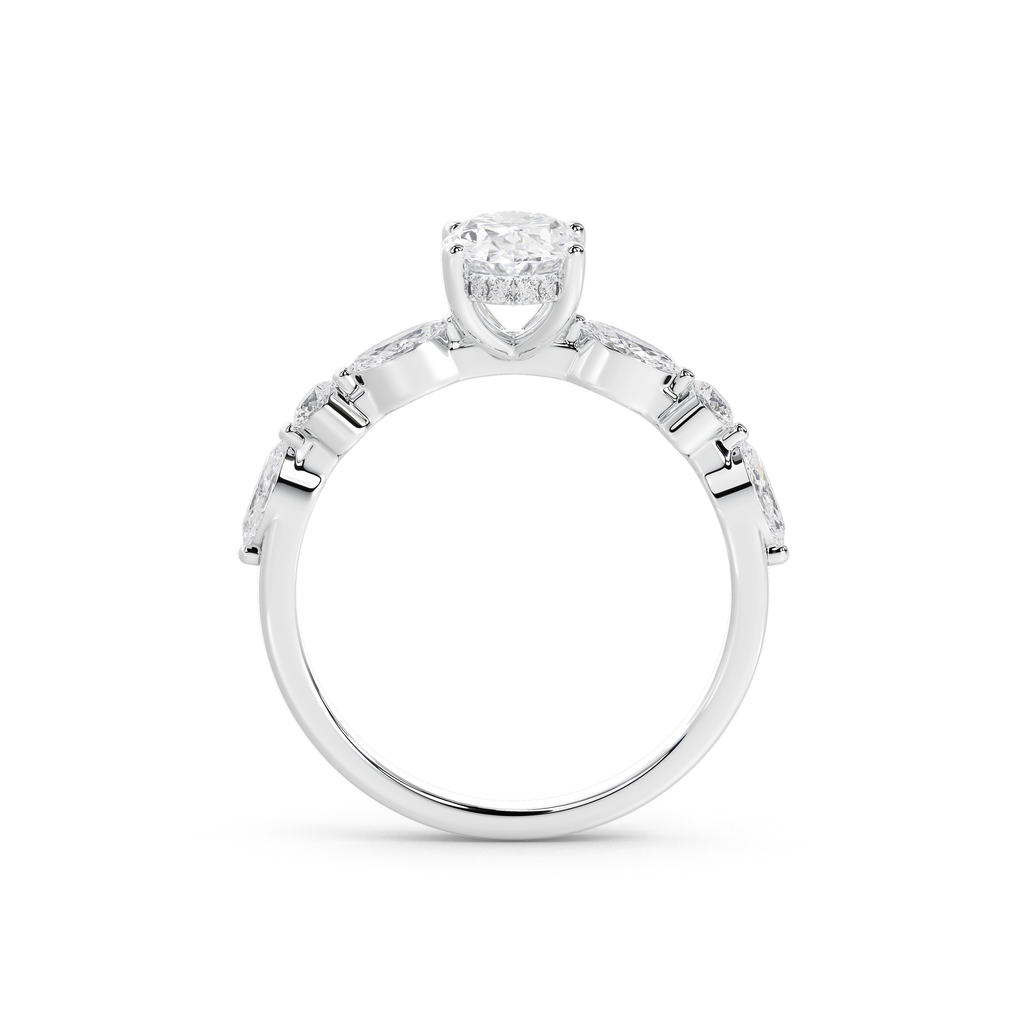 1 Carat Adaeze Oval Marquise Diamond Ring