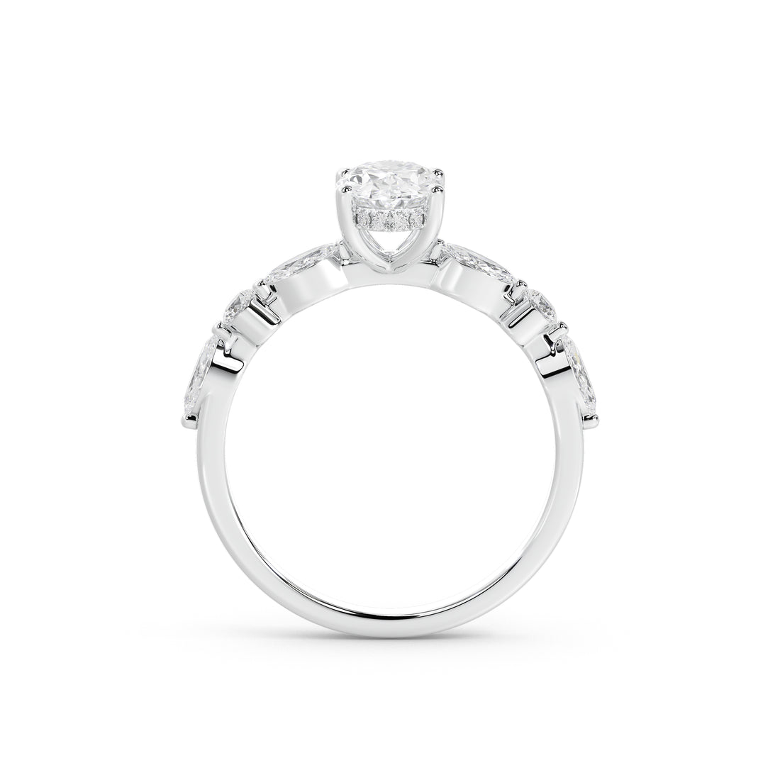 1 Carat Adaeze Oval Marquise Diamond Ring
