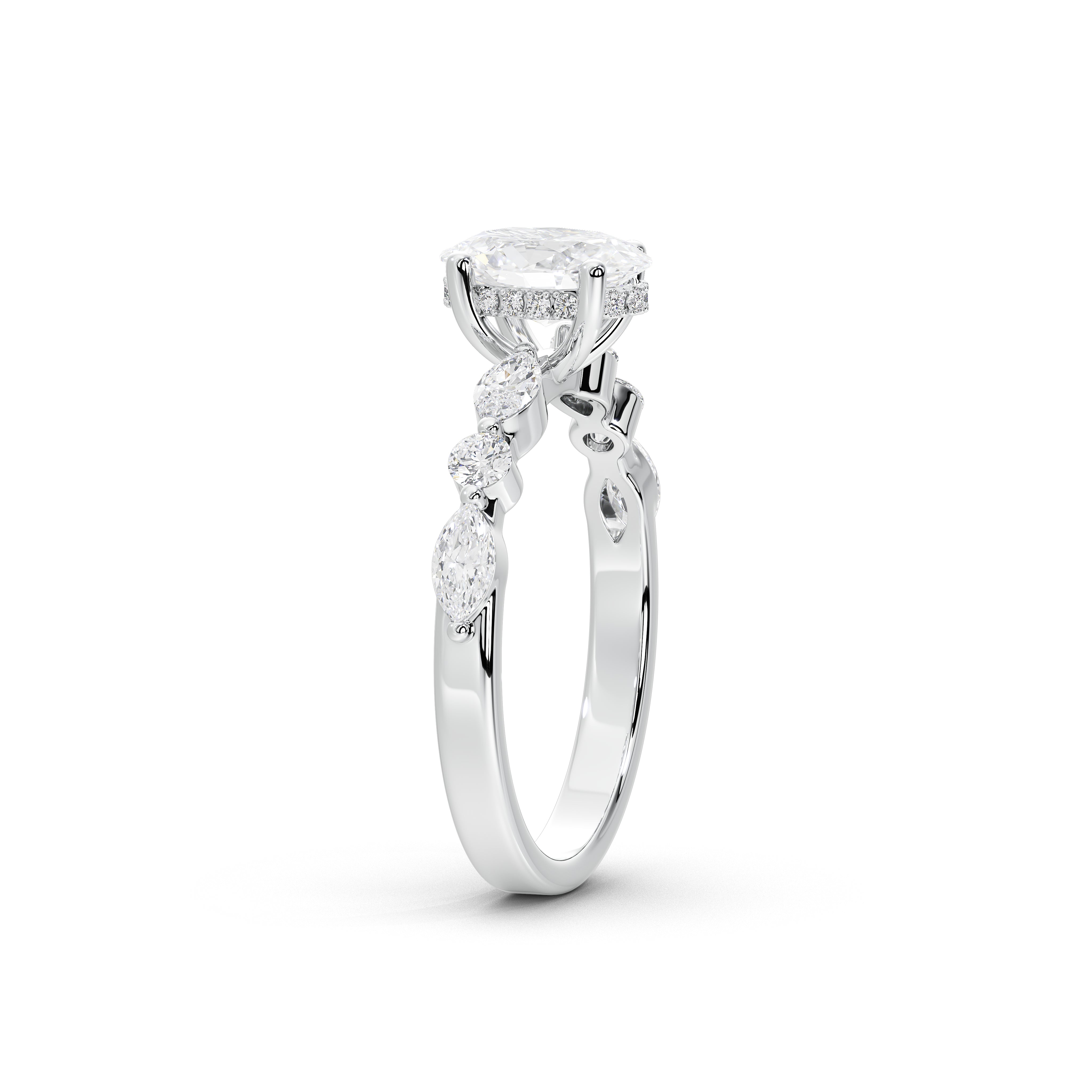1 Carat Adaeze Oval Marquise Diamond Ring