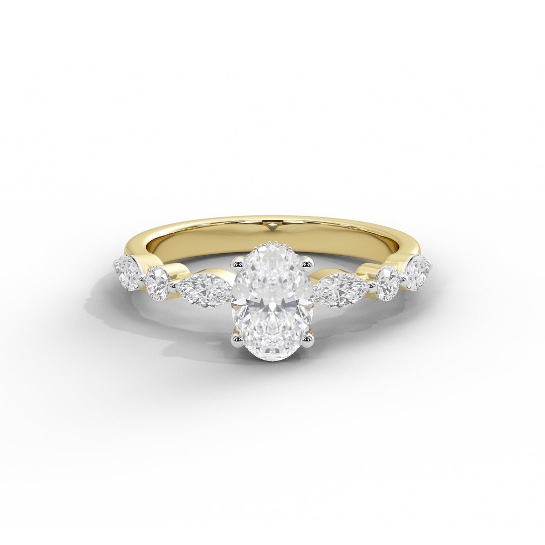 1 Carat Adaeze Oval Marquise Diamond Ring