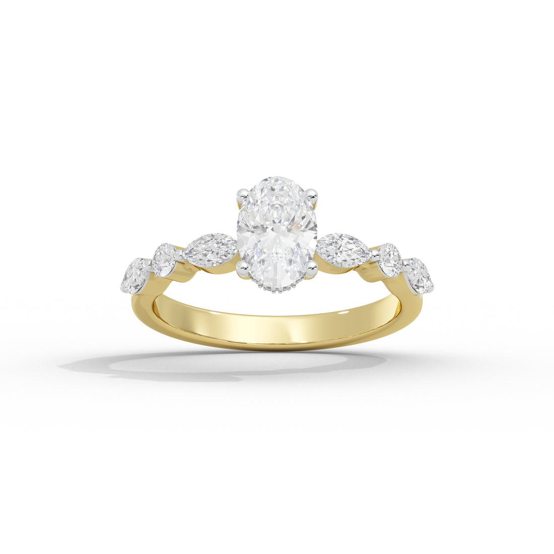 1 Carat Adaeze Oval Marquise Diamond Ring