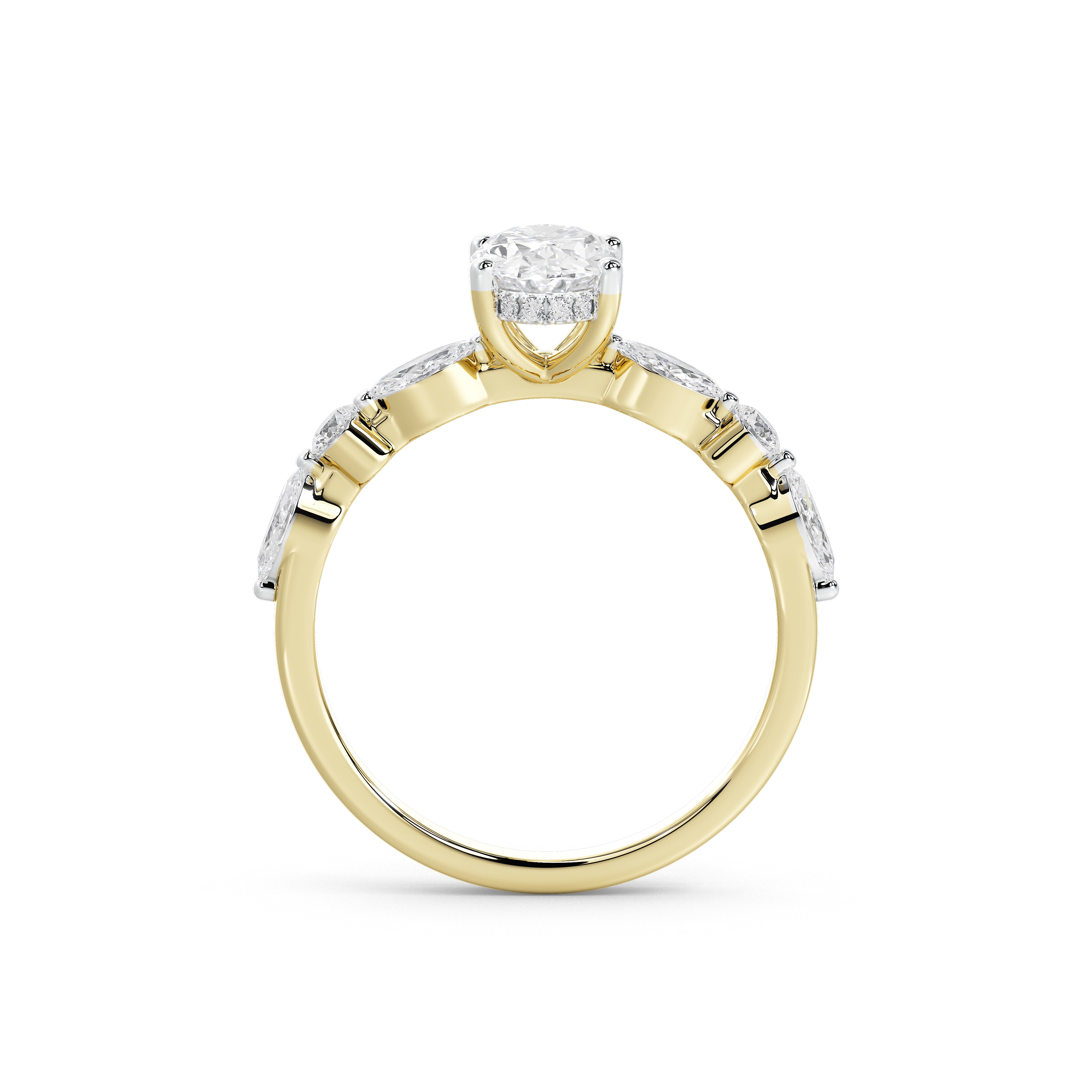 1 Carat Adaeze Oval Marquise Diamond Ring